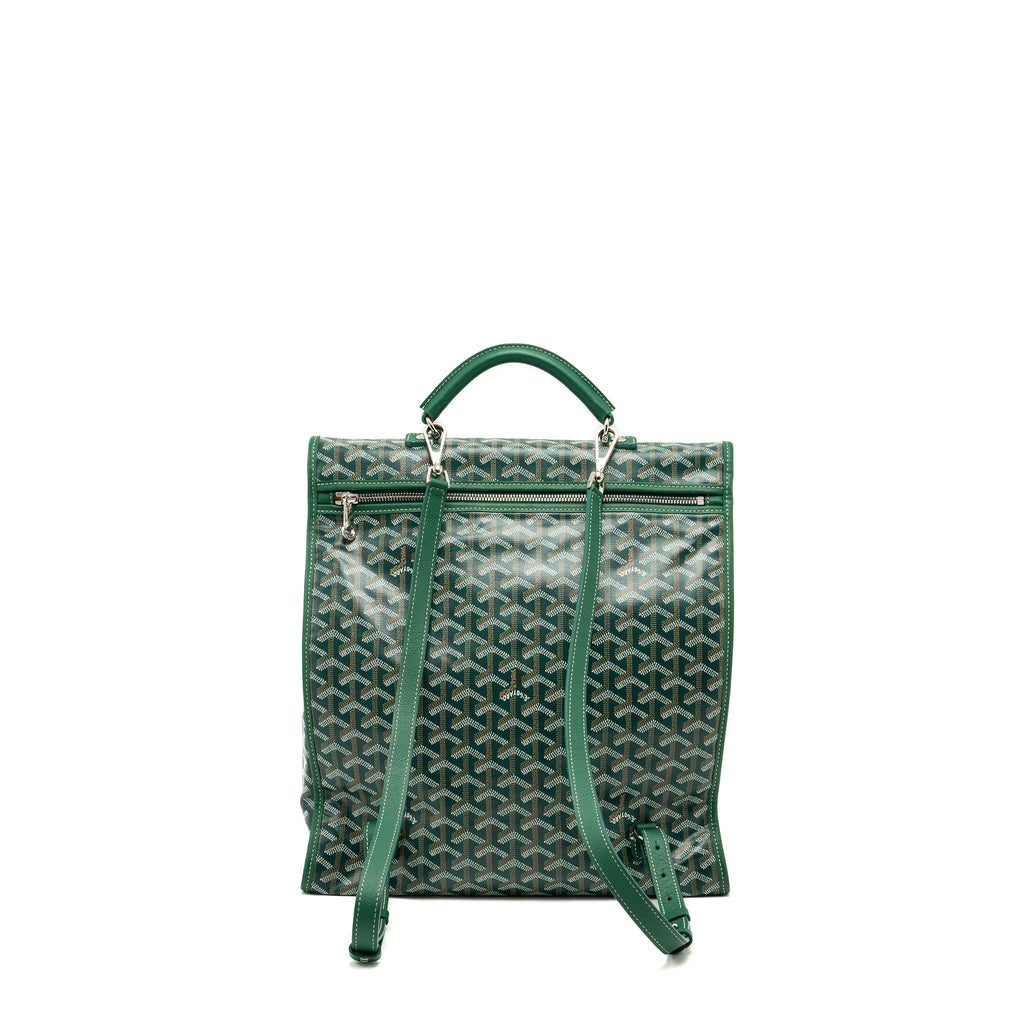 GOYARD SAINT LEGER BACKPACK WITH BULLDOG PRINT CANVAS GREEN SHW