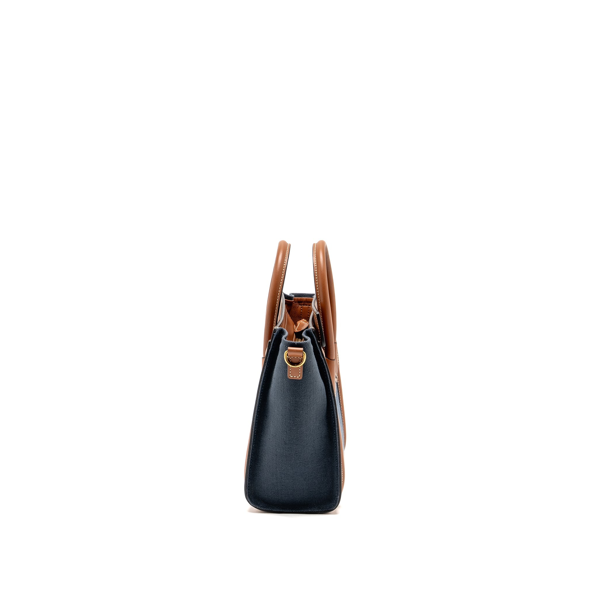 CELINE NANO LUGGAGE BAG CALFSKIN/DENIM TAN/NAVY GHW