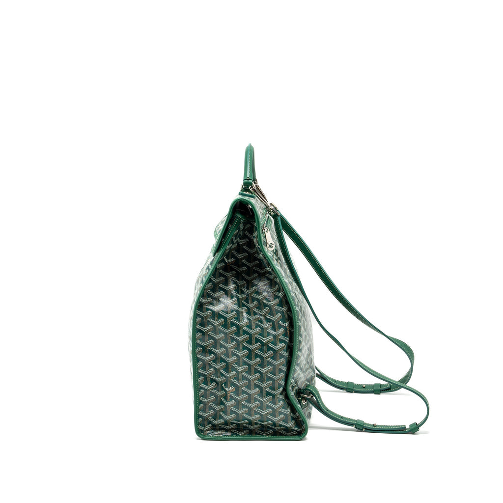 GOYARD SAINT LEGER BACKPACK WITH BULLDOG PRINT CANVAS GREEN SHW
