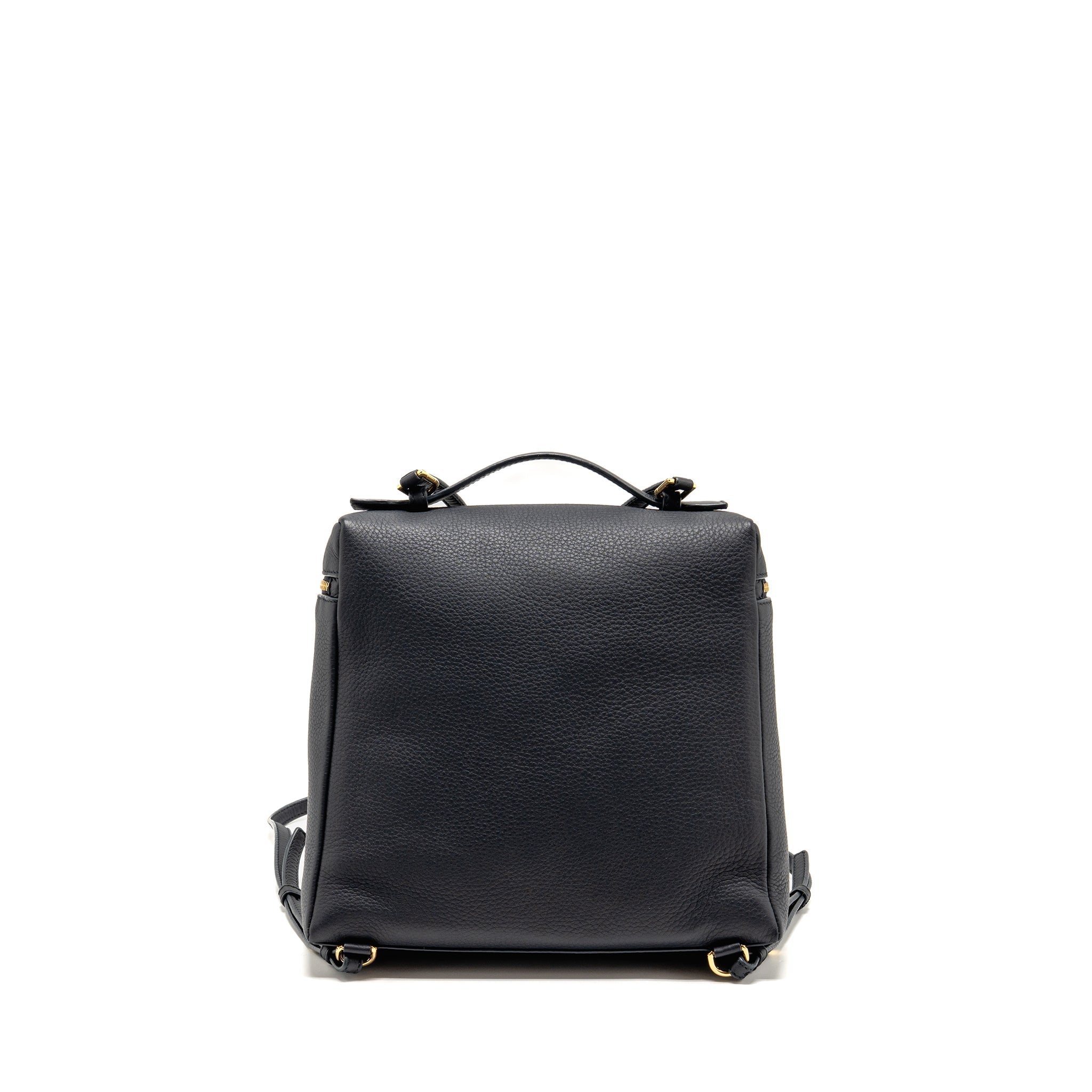 LORO PIANA EXTRA POCKET BACKPACK L23.5 GRAINED CALFSKIN NAVY GHW