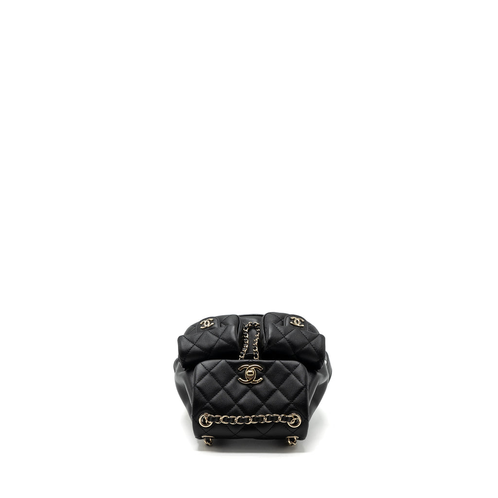 CHANEL 23A MINI TRIPLE PACK BACKPACK CALFSKIN BLACK LGHW (MICROCHIP )