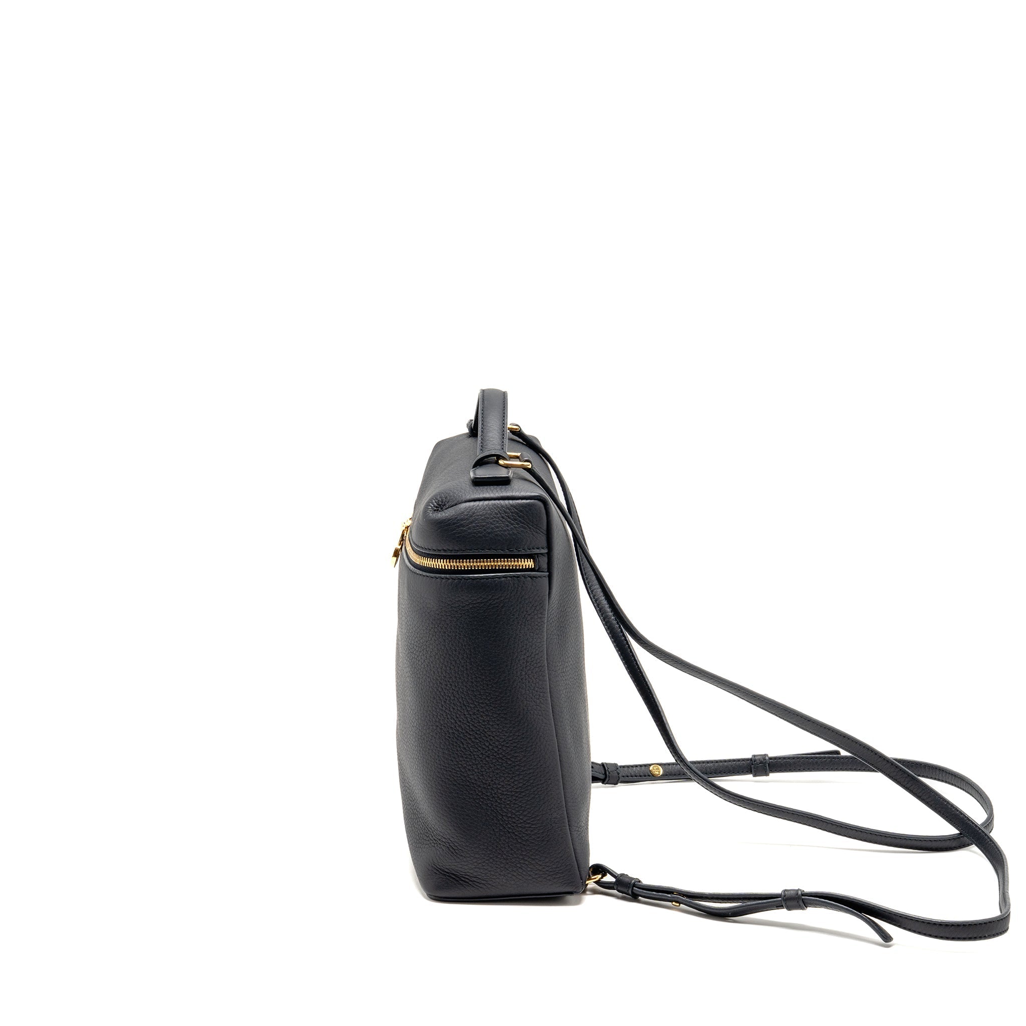 LORO PIANA EXTRA POCKET BACKPACK L23.5 GRAINED CALFSKIN NAVY GHW