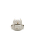 CHANEL 23K TRIPLE POCKET MINI BACKPACK CAVIAR WHITE LGHW(MICROCHIP)