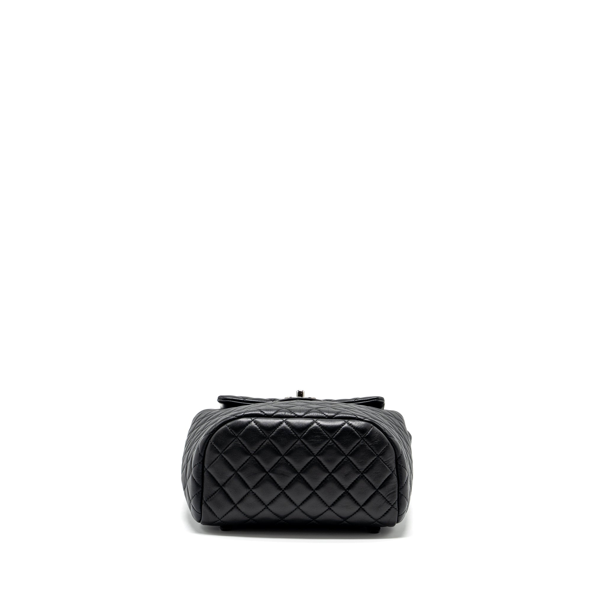 CHANEL SMALL URBAN SPIRIT BACKPACK LAMBSKIN BLACK WITH BLACK HARDWARE