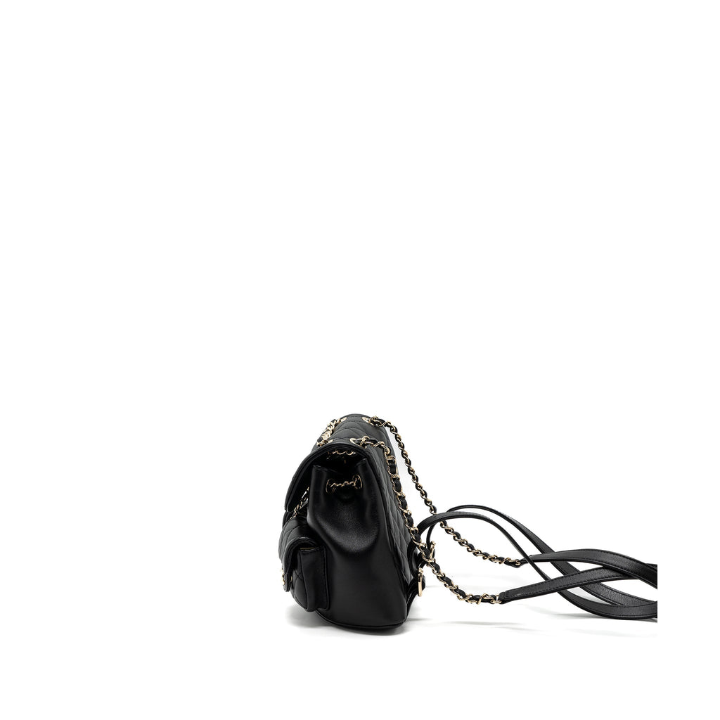 CHANEL 23A MINI TRIPLE PACK BACKPACK CALFSKIN BLACK LGHW (MICROCHIP )