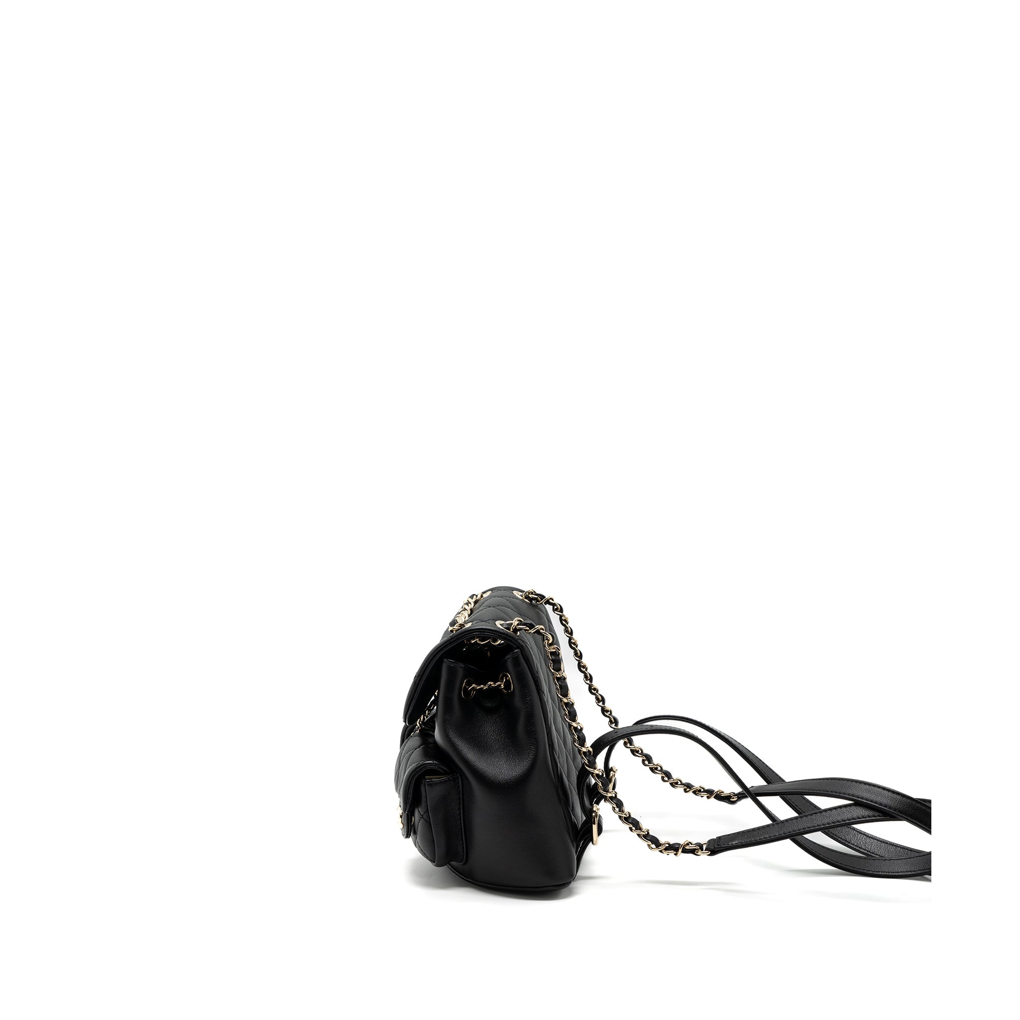 CHANEL 23A MINI TRIPLE PACK BACKPACK CALFSKIN BLACK LGHW (MICROCHIP )