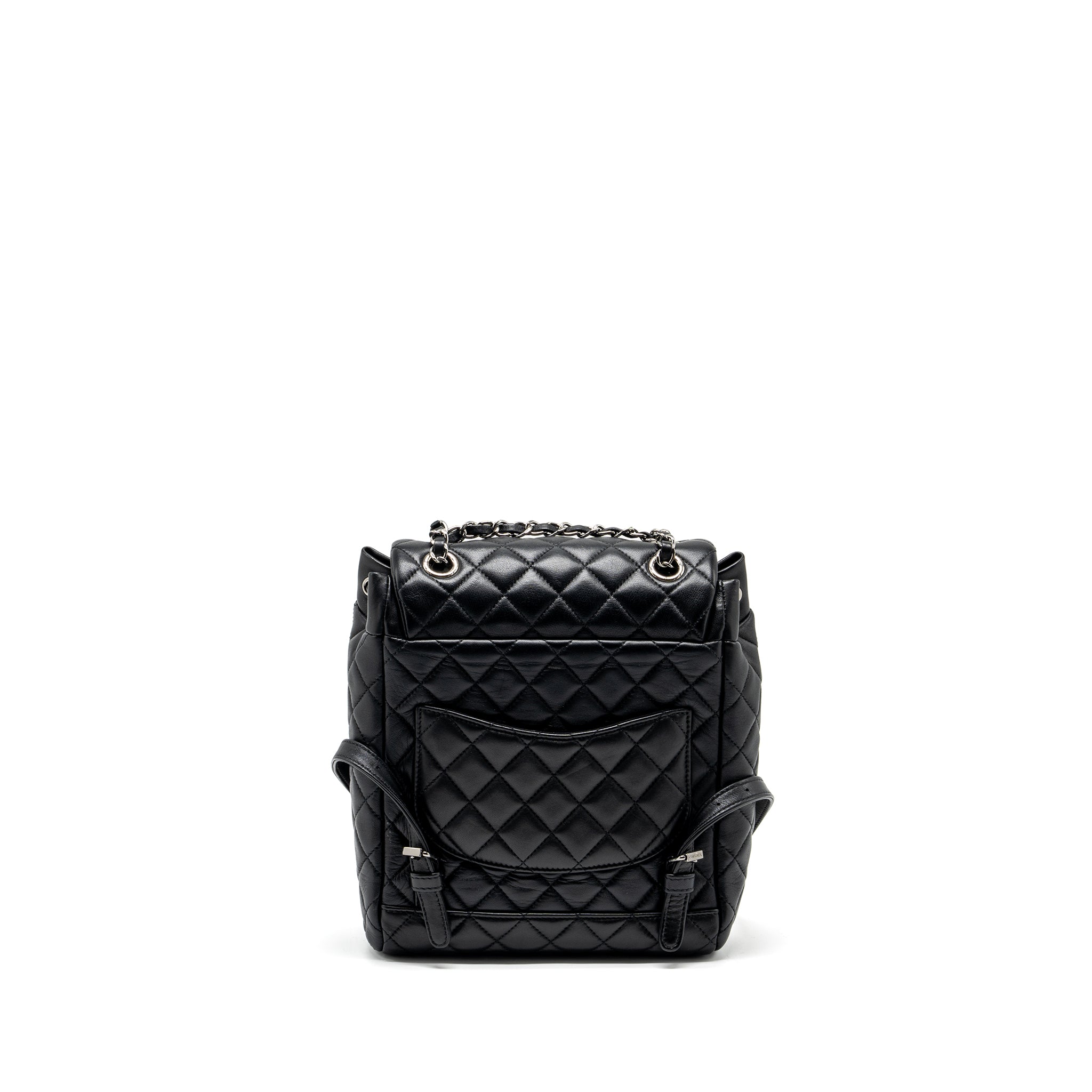 CHANEL SMALL URBAN SPIRIT BACKPACK LAMBSKIN BLACK WITH BLACK HARDWARE