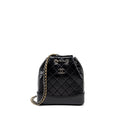 CHANEL SMALL GABRIELLE BACKPACK AGED CALFSKIN BLACK MULTICOLOUR COLOUR HARDWARE (MICROCHIP)