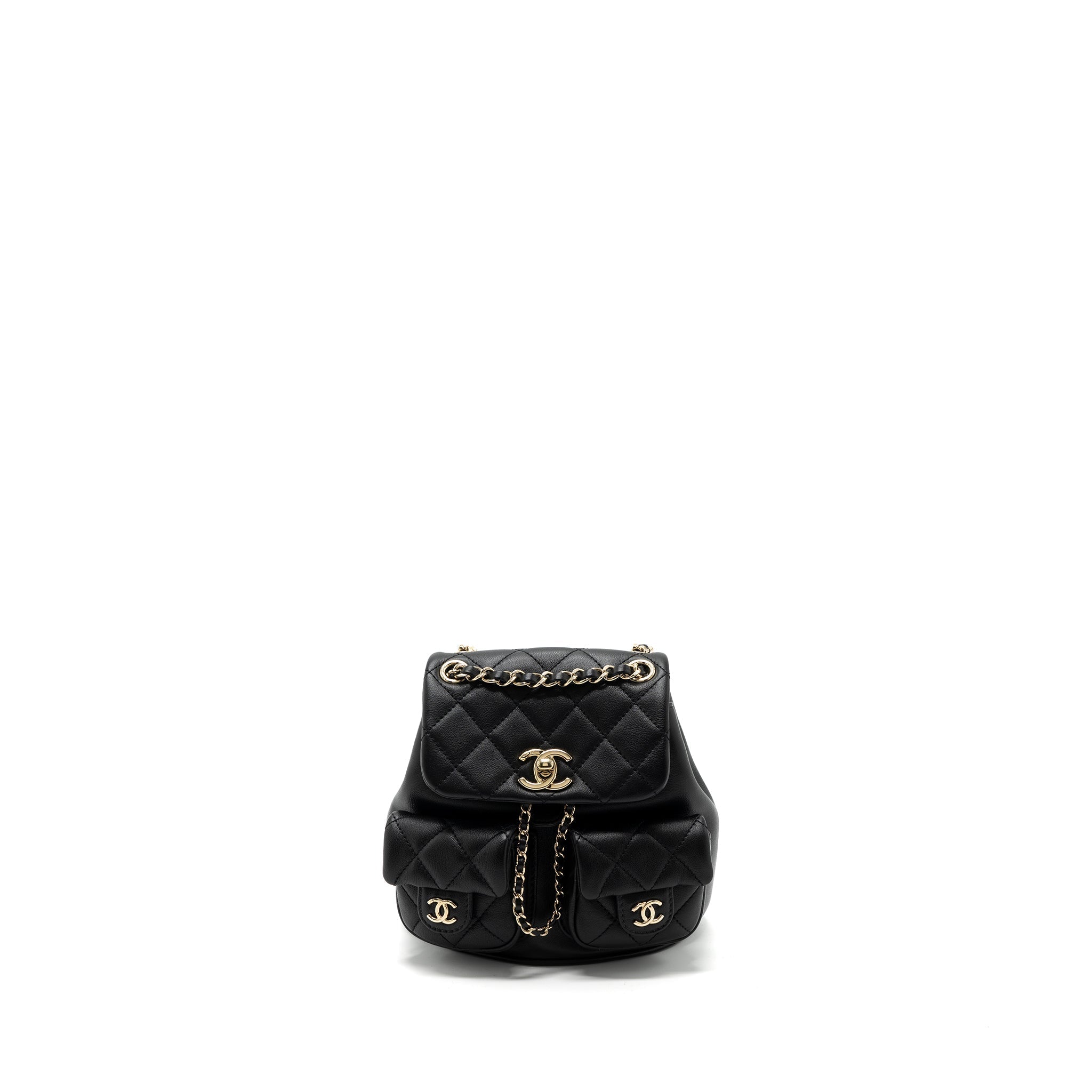 CHANEL 23A MINI TRIPLE PACK BACKPACK CALFSKIN BLACK LGHW (MICROCHIP )