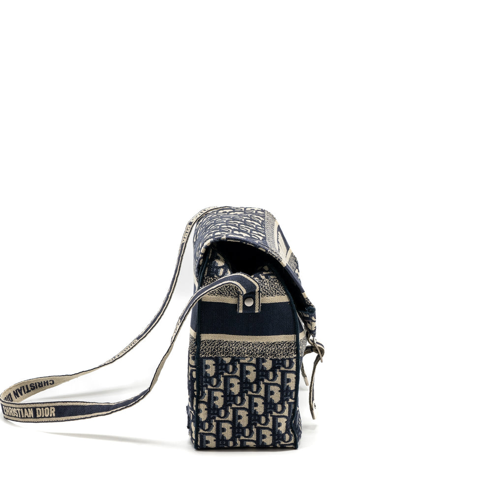DIOR DIORCAMP MESSENGER BAG BLUE OBLIQUE EMBROIDERY SHW