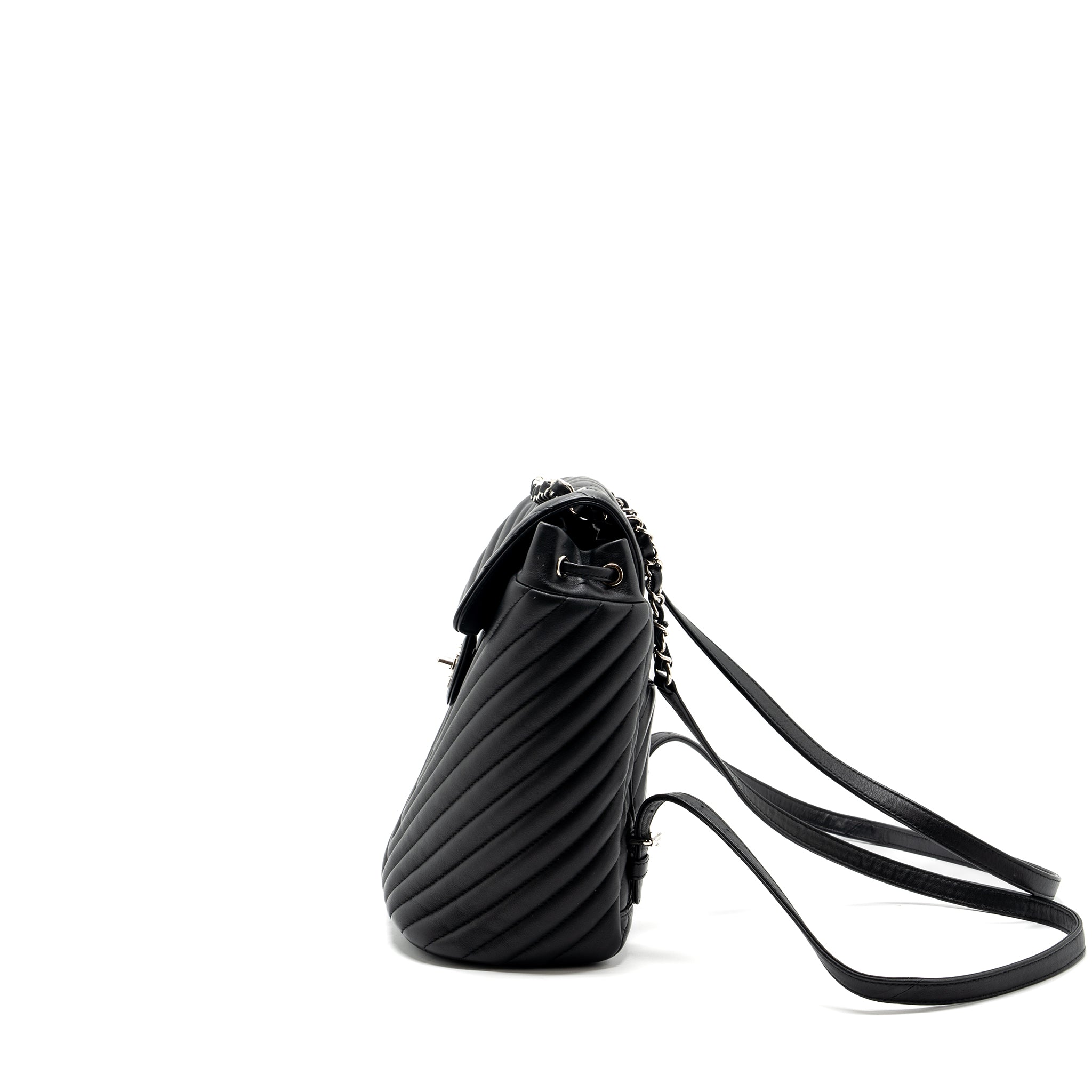 CHANEL SMALL URBAN SPIRIT  BACKPACK CHEVRON CALFSKIN BLACK SHW