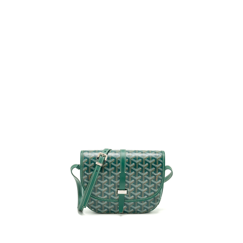 GOYARD BELVEDERE PM MESSENGER BAG GOYARDLINE CANVAS GREEN SHW
