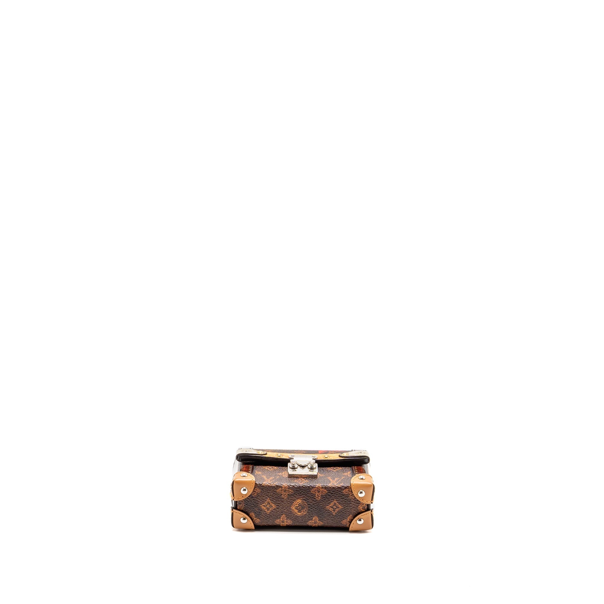 LOUIS VUITTON ESSENTIAL TRUNK MINI BAG/BAG CHARM MONOGRAM CANVAS MULTICOLOUR HARDWARE