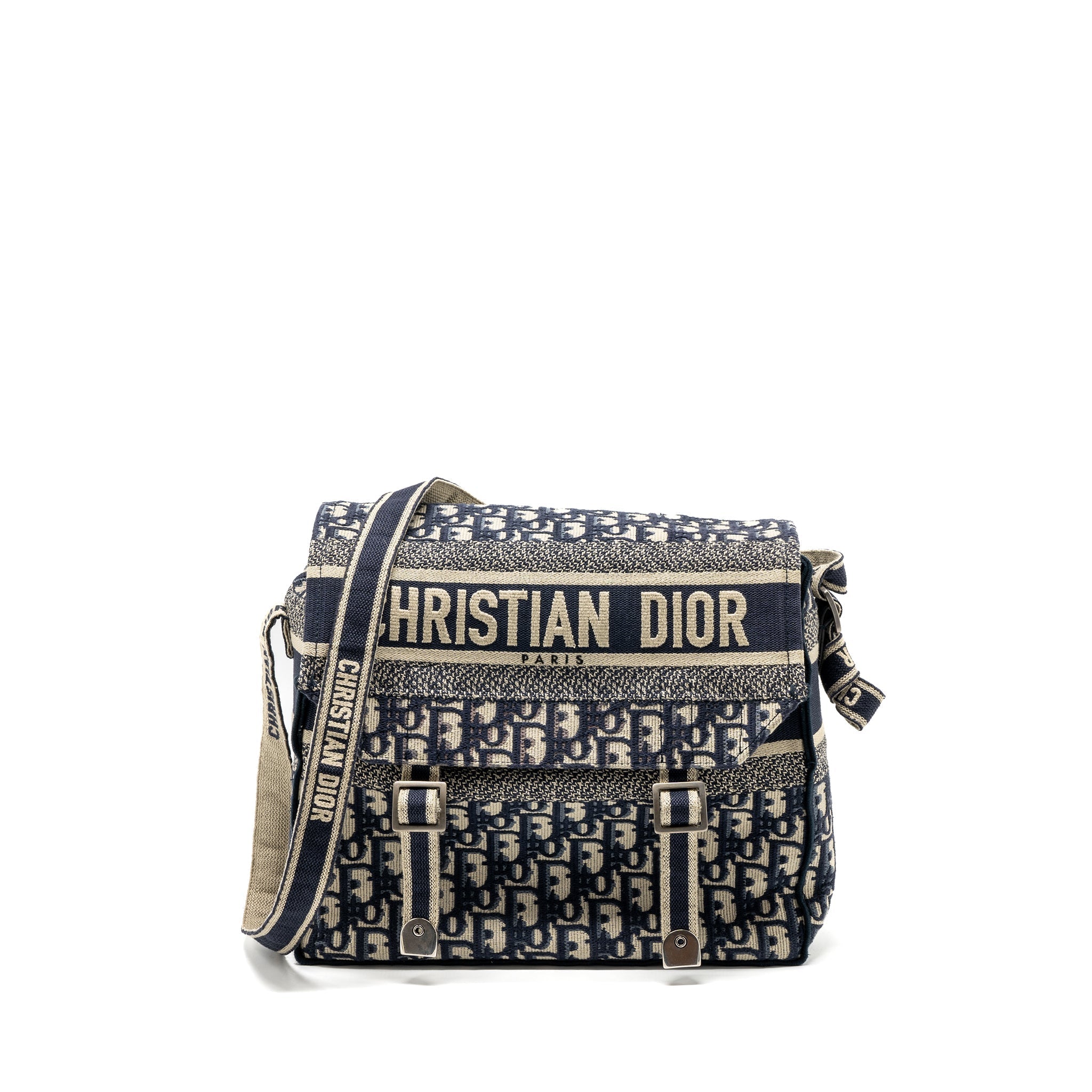 DIOR DIORCAMP MESSENGER BAG BLUE OBLIQUE EMBROIDERY SHW