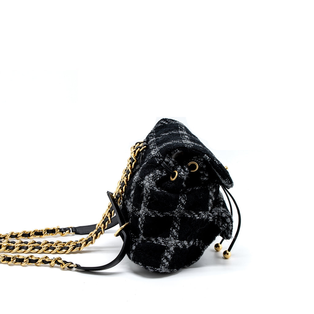 CHANEL DUMA BACKPACK TWEED MULTICOLOURED BRUSHED GHW (MICROCHIP)