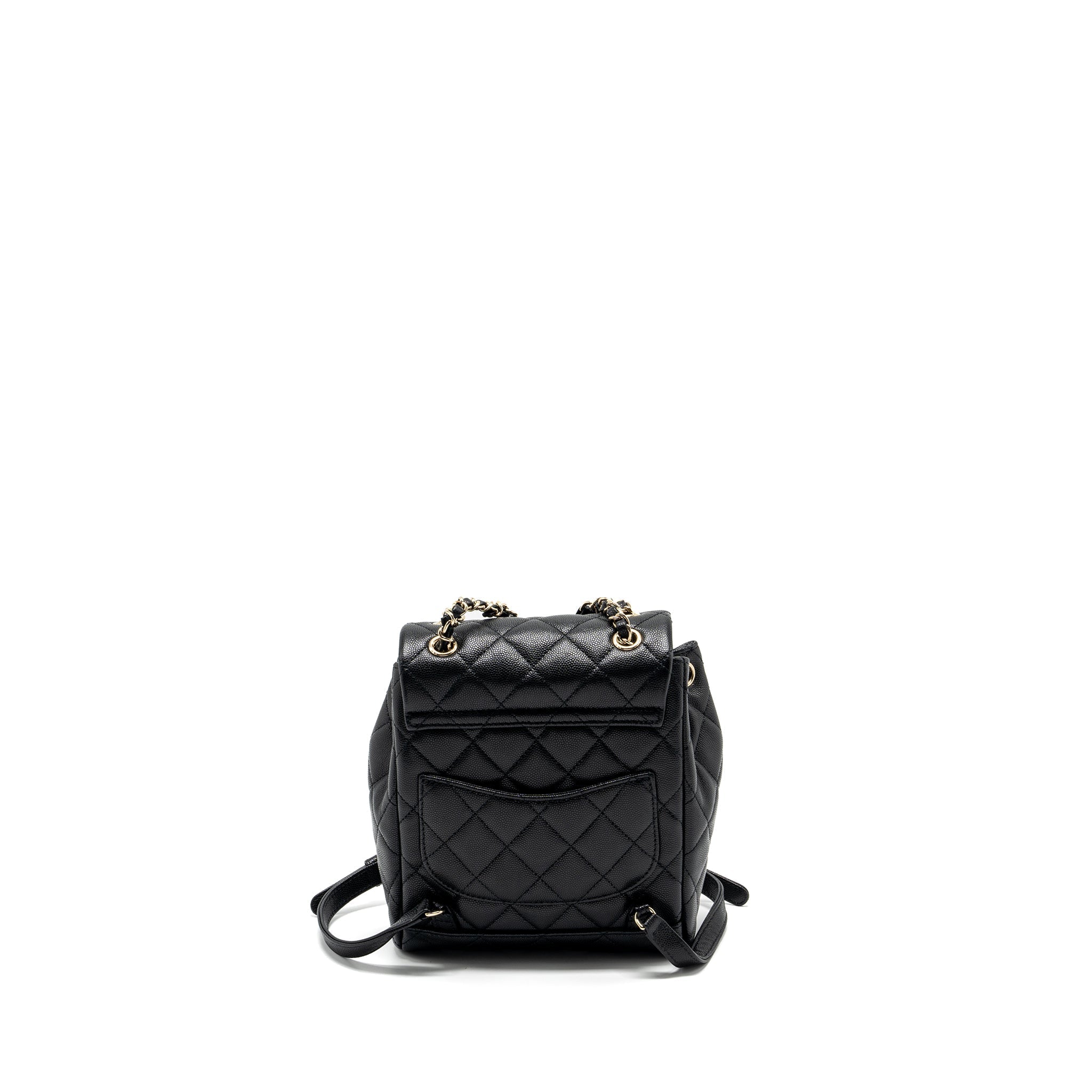 CHANEL 23S MINI BACKPACK CAVIAR BLACK LGHW (MICROCHIP)