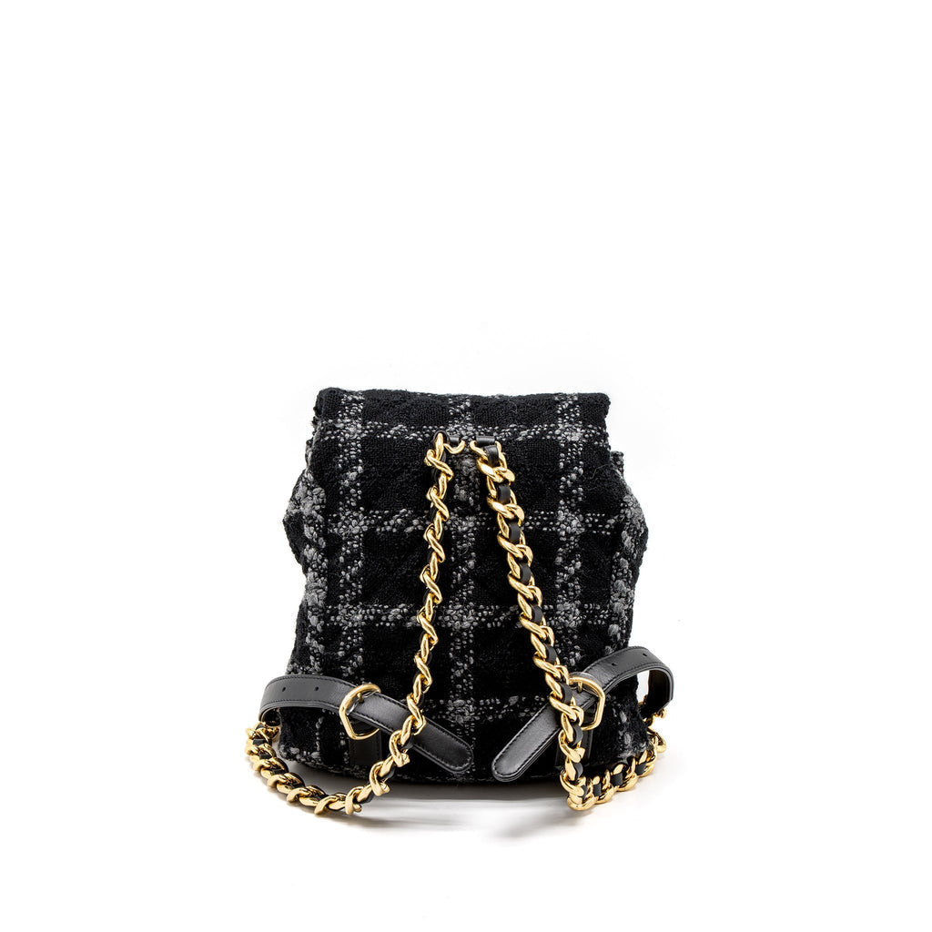 CHANEL DUMA BACKPACK TWEED MULTICOLOURED BRUSHED GHW (MICROCHIP)