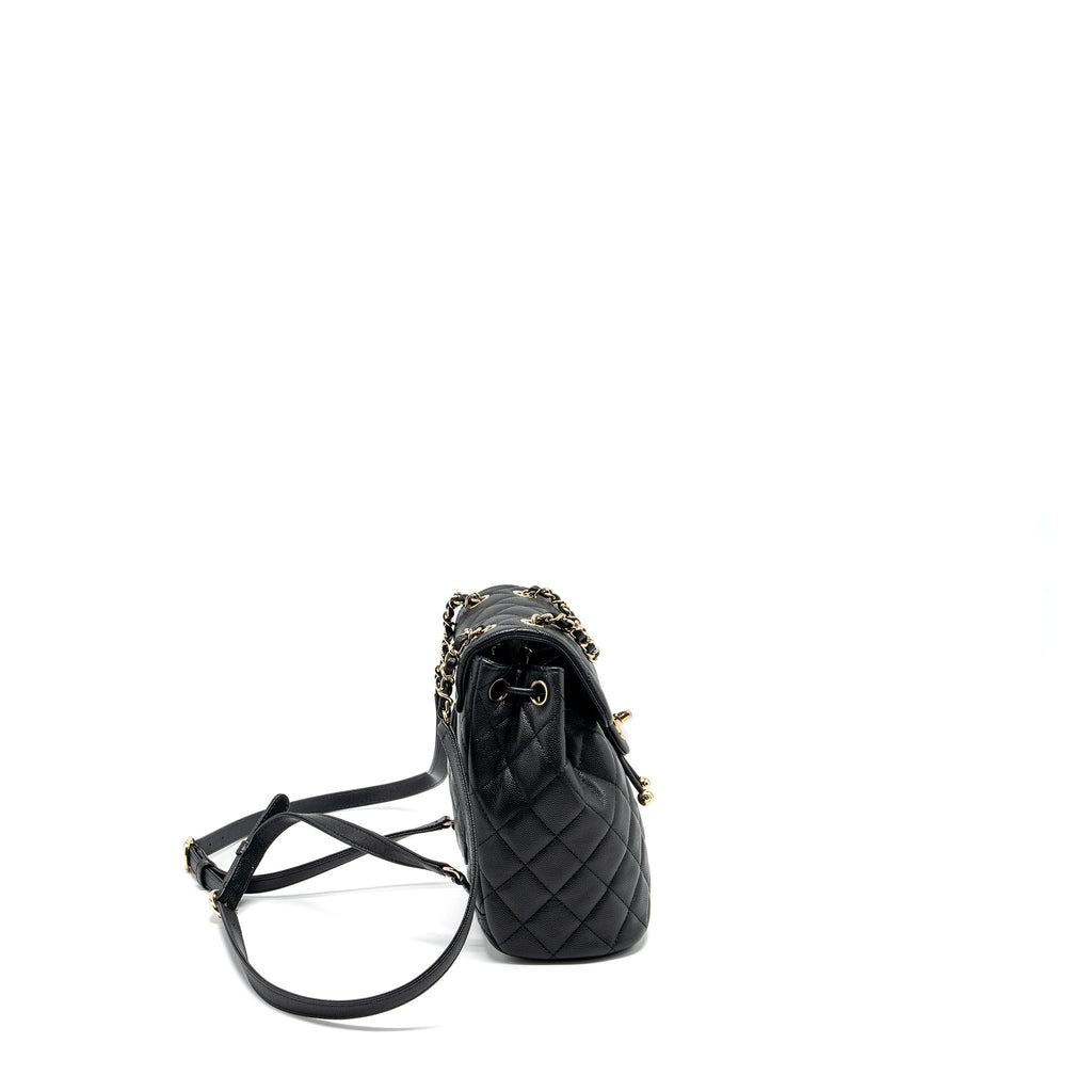 CHANEL 23S MINI BACKPACK CAVIAR BLACK LGHW (MICROCHIP)