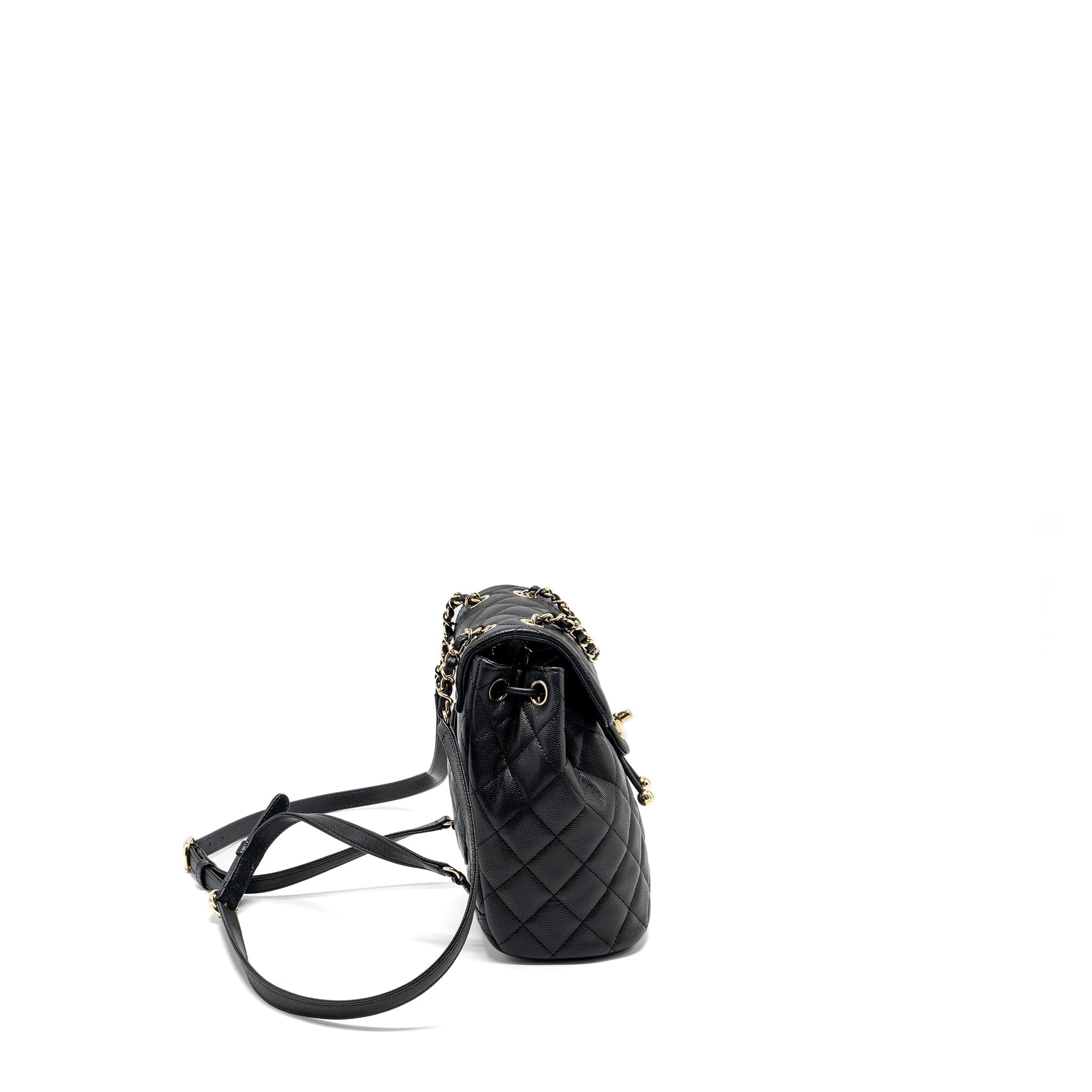 CHANEL 23S MINI BACKPACK CAVIAR BLACK LGHW (MICROCHIP)