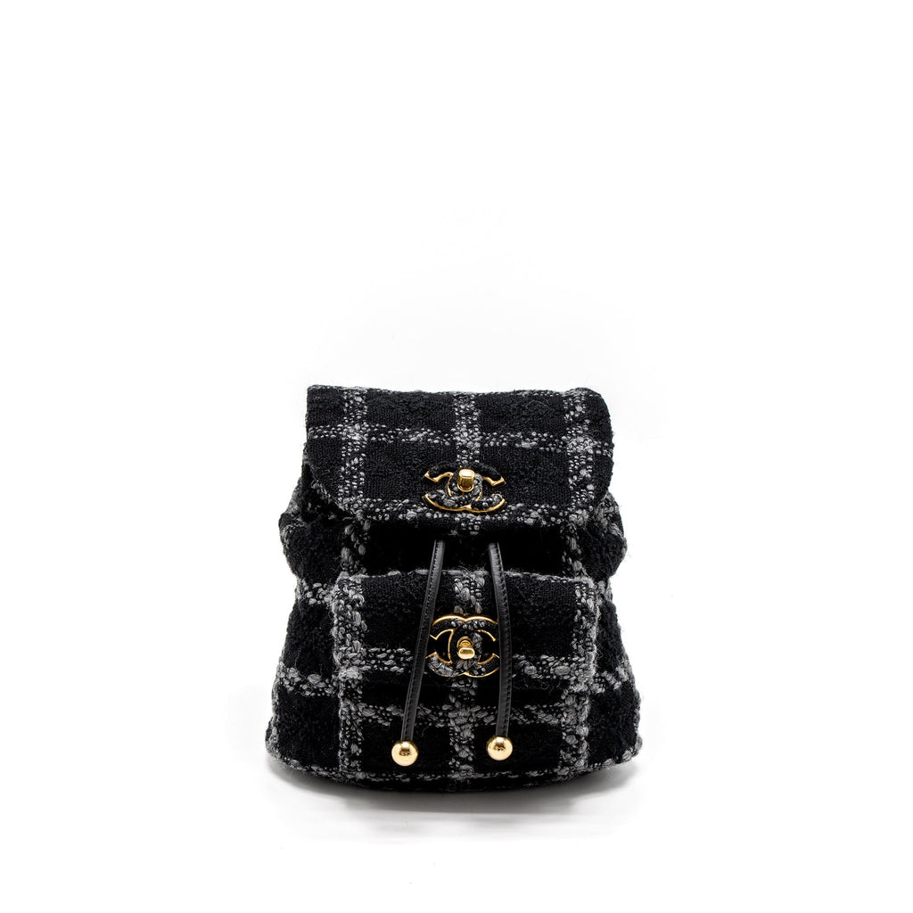 CHANEL DUMA BACKPACK TWEED MULTICOLOURED BRUSHED GHW (MICROCHIP)