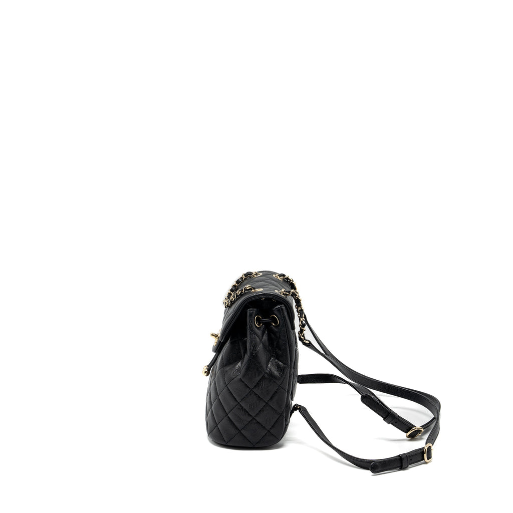 CHANEL 23S MINI BACKPACK CAVIAR BLACK LGHW (MICROCHIP)
