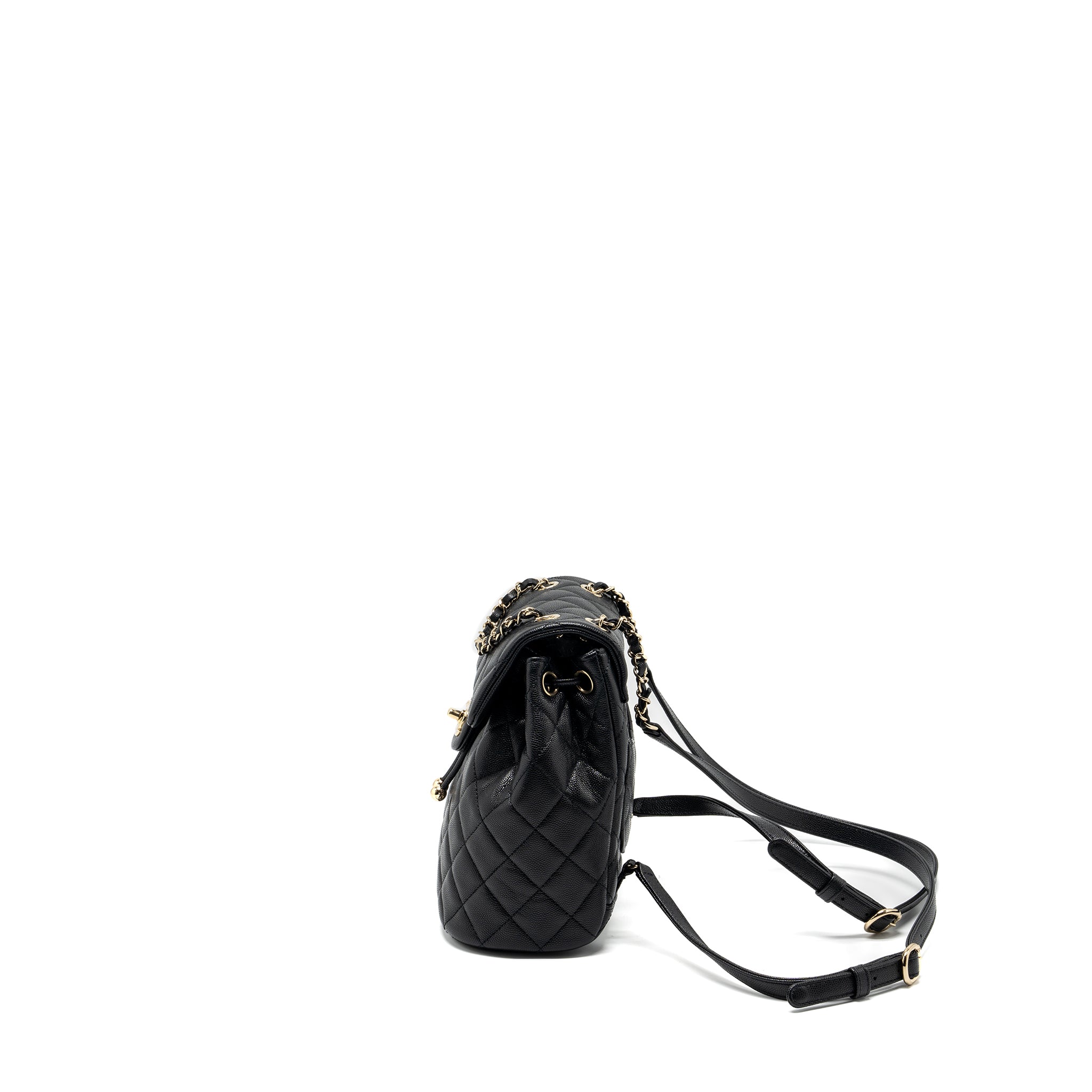 CHANEL 23S MINI BACKPACK CAVIAR BLACK LGHW (MICROCHIP)
