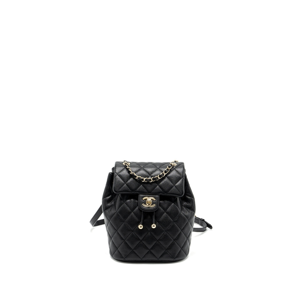 CHANEL 23S MINI BACKPACK CAVIAR BLACK LGHW (MICROCHIP)