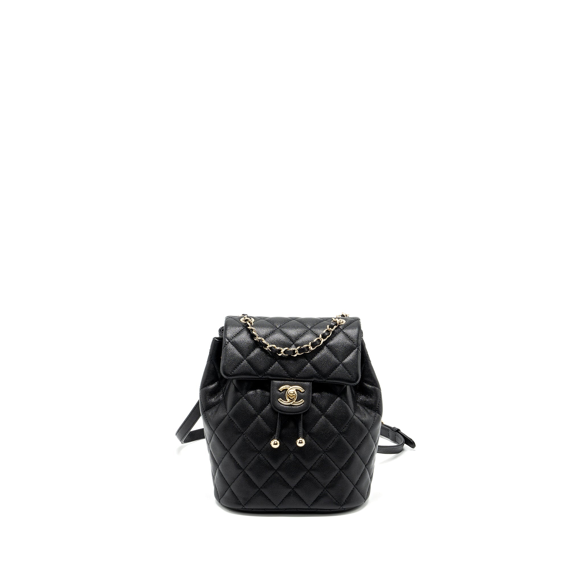 CHANEL 23S MINI BACKPACK CAVIAR BLACK LGHW (MICROCHIP)