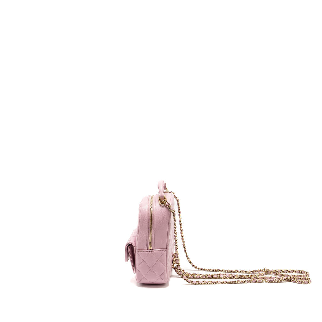 CHANEL 24P CLASSIC MINI BACKPACK SHINY GRAINED CALFSKIN LIGHT PURPLE LGHW (MICROCHIP)