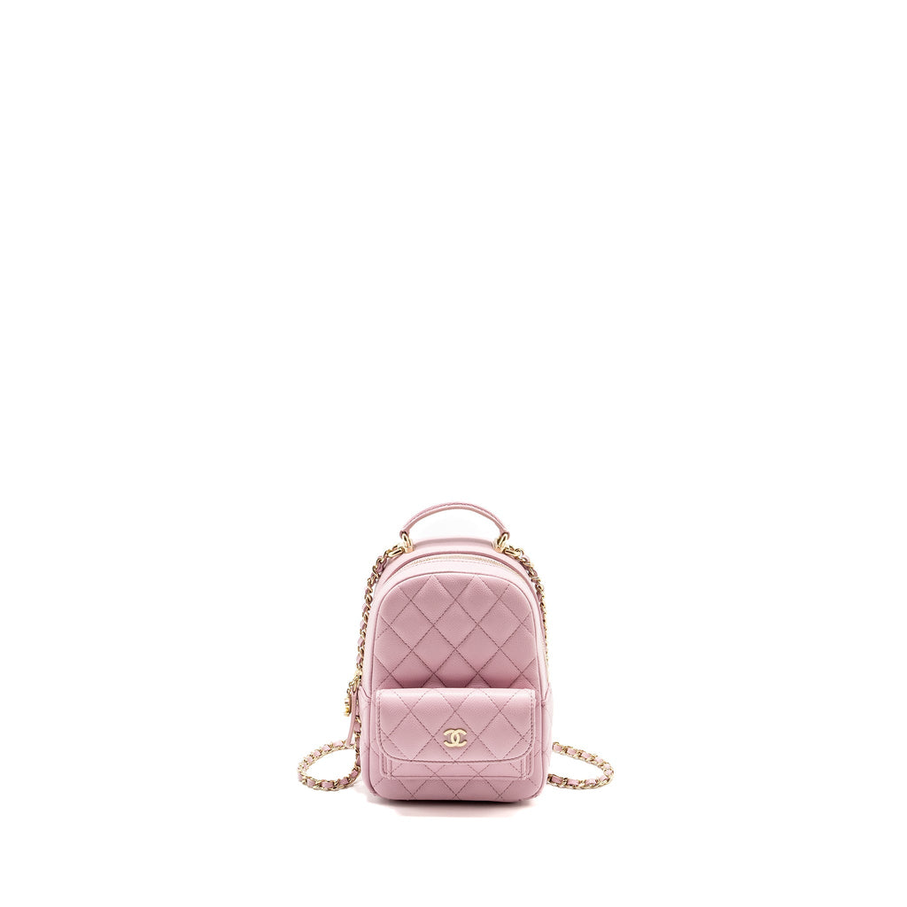 CHANEL 24P CLASSIC MINI BACKPACK SHINY GRAINED CALFSKIN LIGHT PURPLE LGHW (MICROCHIP)