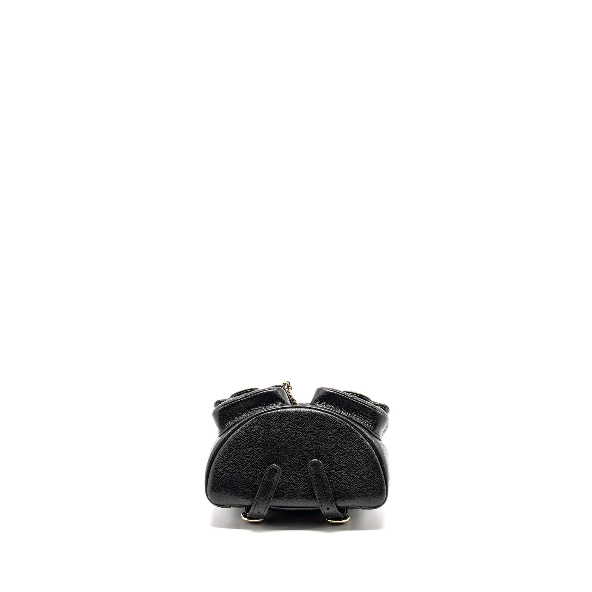 CHANEL 24A MINI DUMA BACKPACK GRAINED CALFSKIN BLACK LGHW (MICROCHIP)