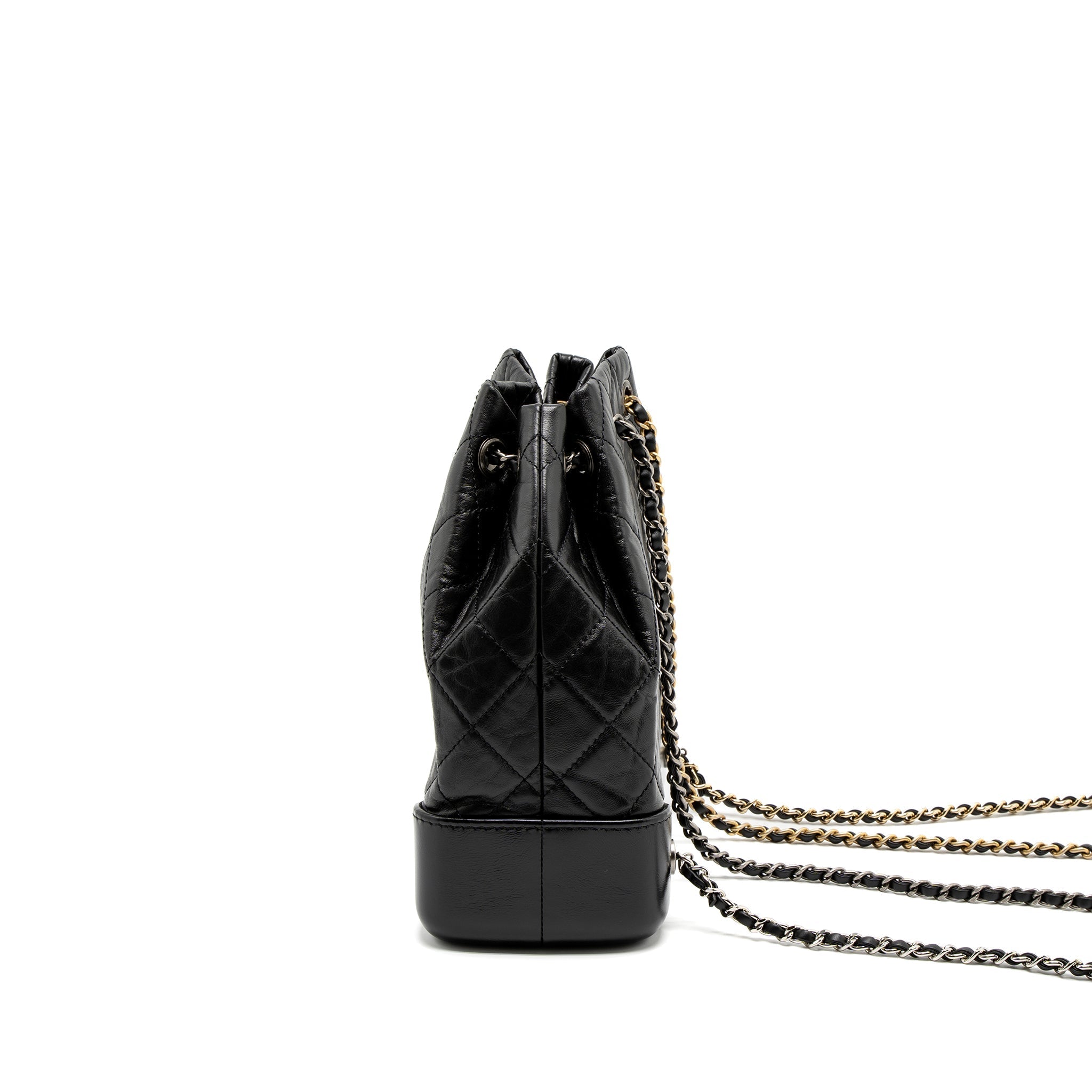 CHANEL SMALL GABRIELLE BACKPACK CALFSKIN BLACK MULTICOLOUR HARDWARE (MICROCHIP)