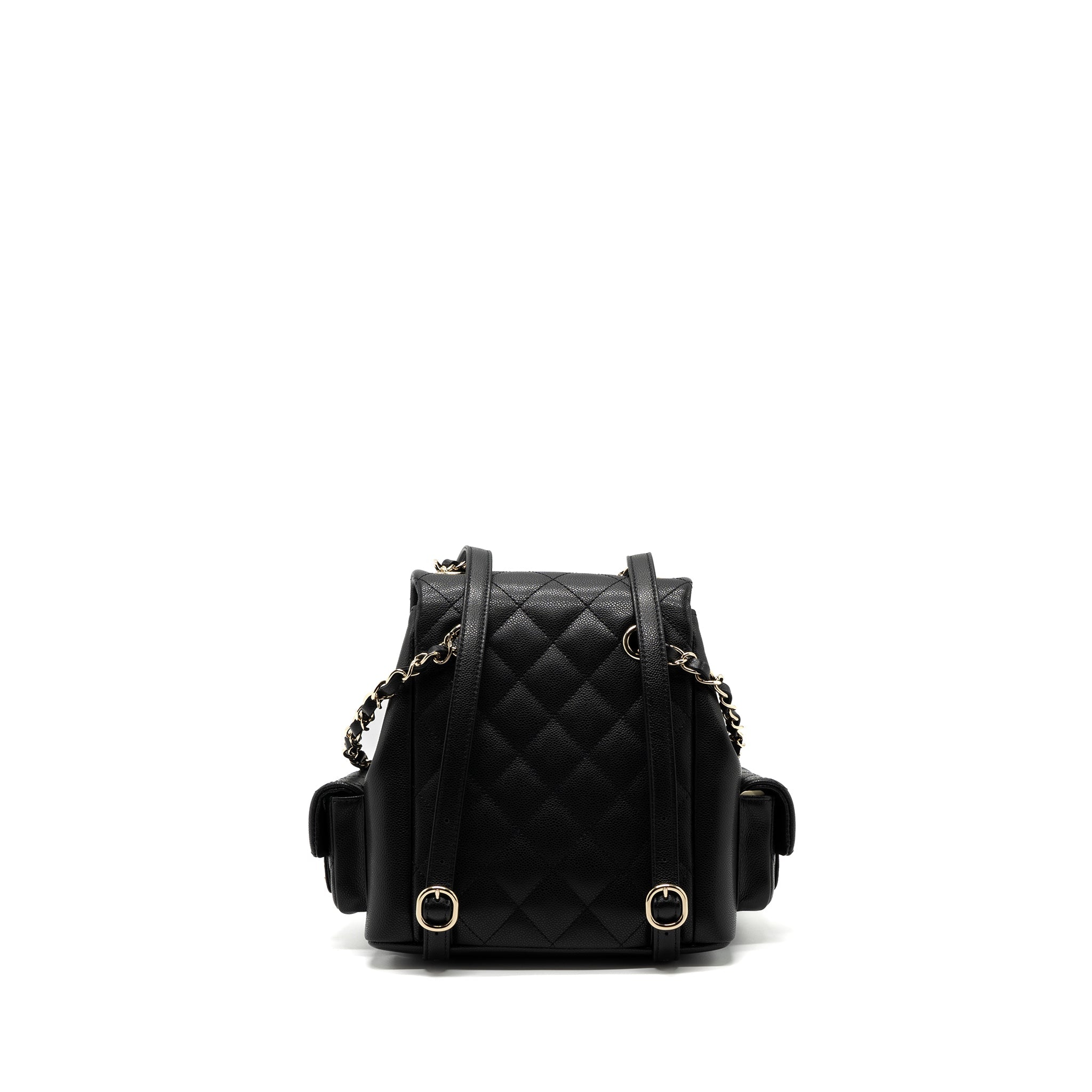 CHANEL 23K TRIPLE POCKET BACKPACK CAVIAR BLACK LGHW(MICROCHIP)