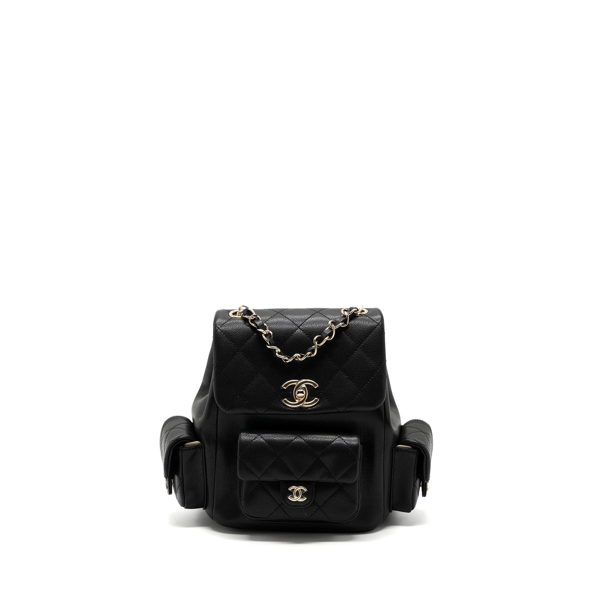 CHANEL 23K TRIPLE POCKET BACKPACK CAVIAR BLACK LGHW(MICROCHIP)