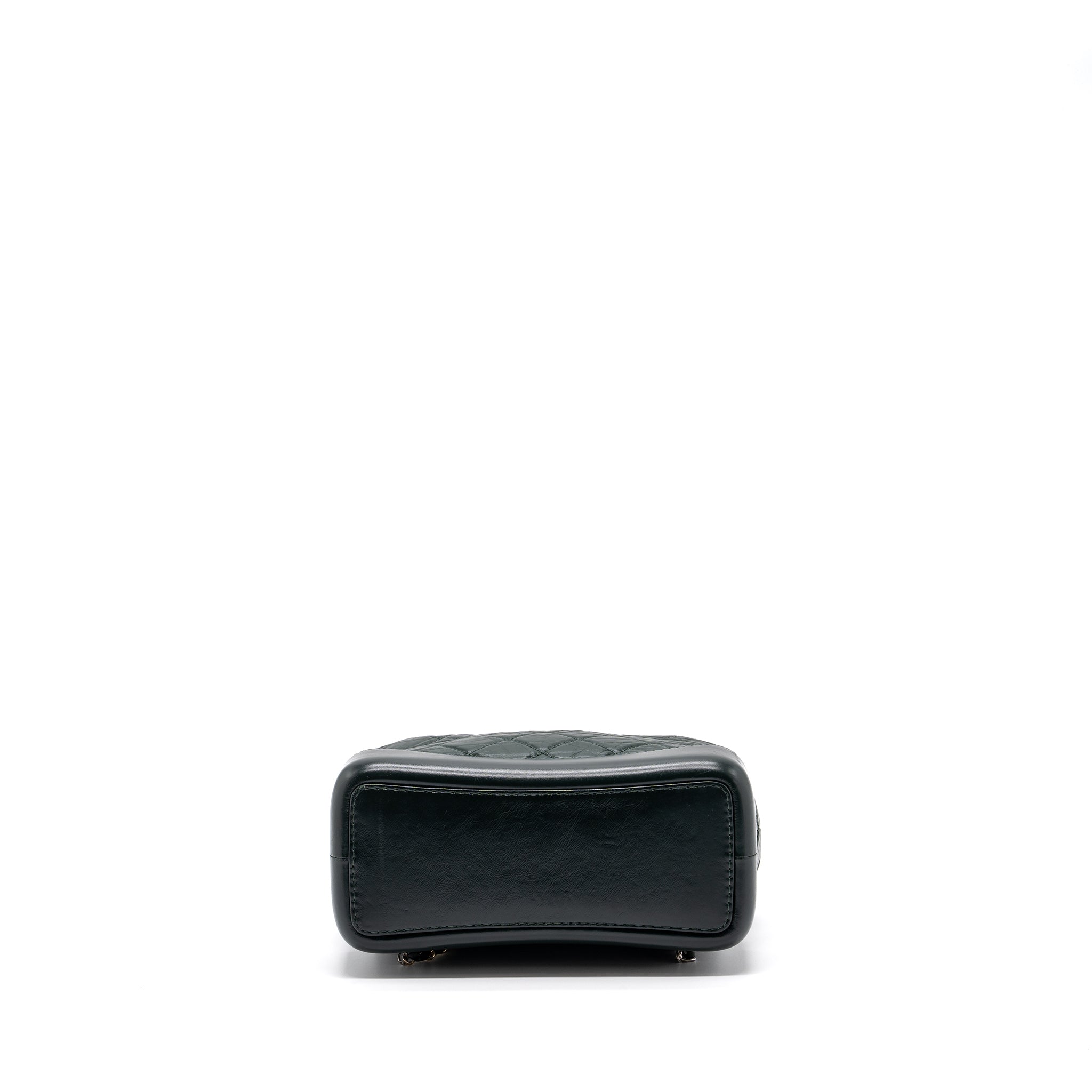 CHANEL SMALL GABRIELLE BACKPACK AGED CALFSKIN DARK GREEN MULTICOLOUR HARDWARE