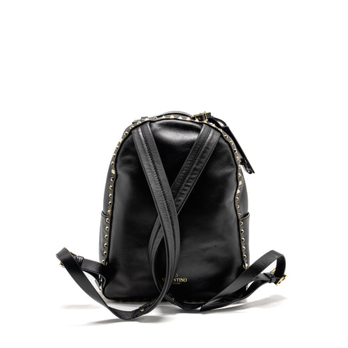VALENTINO ROCKSTUD BACKPACK LEATHER BLACK GHW