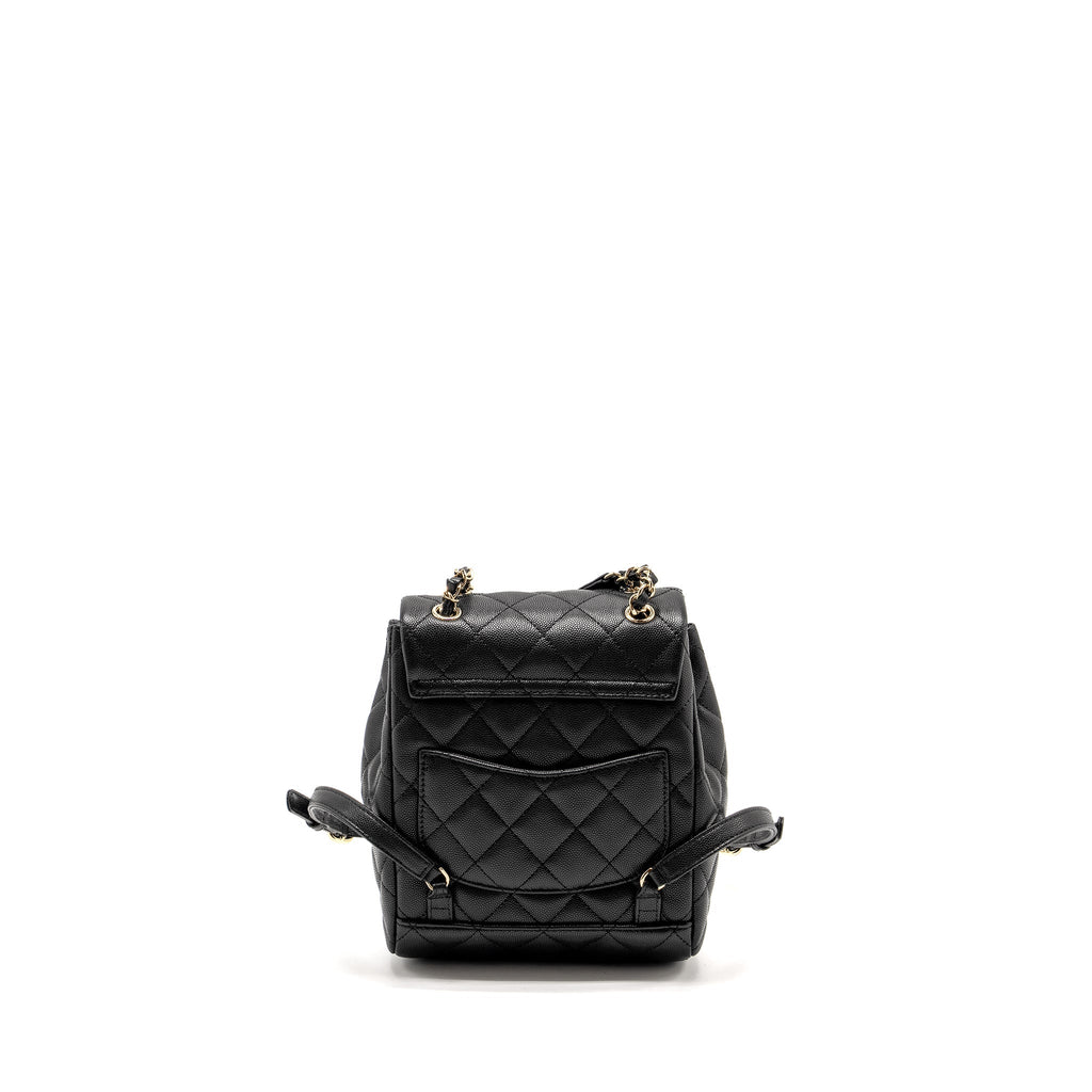 CHANEL 23S QUILTED MINI BACKPACK CAVIAR BLACK LGHW (MICROCHIP)