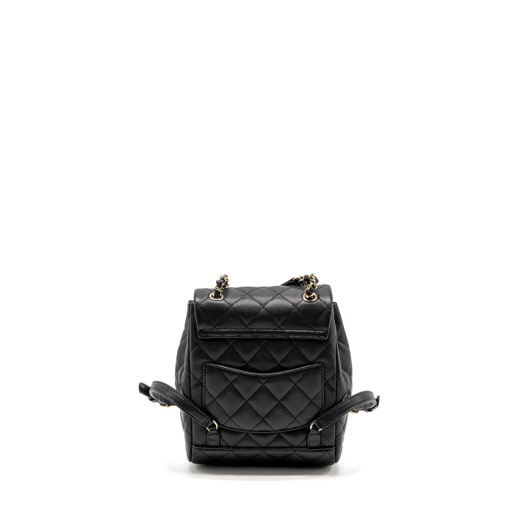 CHANEL 23S QUILTED MINI BACKPACK CAVIAR BLACK LGHW (MICROCHIP)