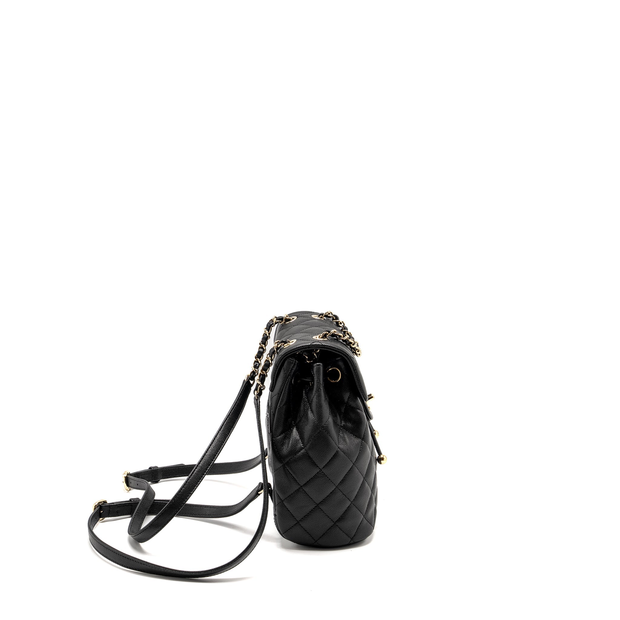 CHANEL 23S QUILTED MINI BACKPACK CAVIAR BLACK LGHW (MICROCHIP)