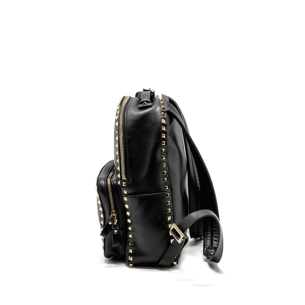 VALENTINO ROCKSTUD BACKPACK LEATHER BLACK GHW