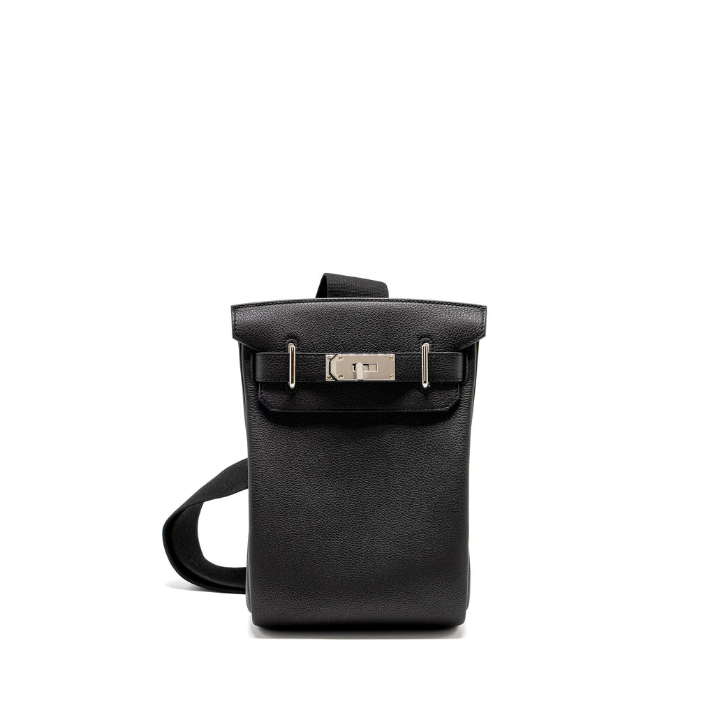 HERMES SPECIAL ORDER HAC A DOS PM BACKPACK TOGO BLACK/BLUE SAPPHIRE SHW