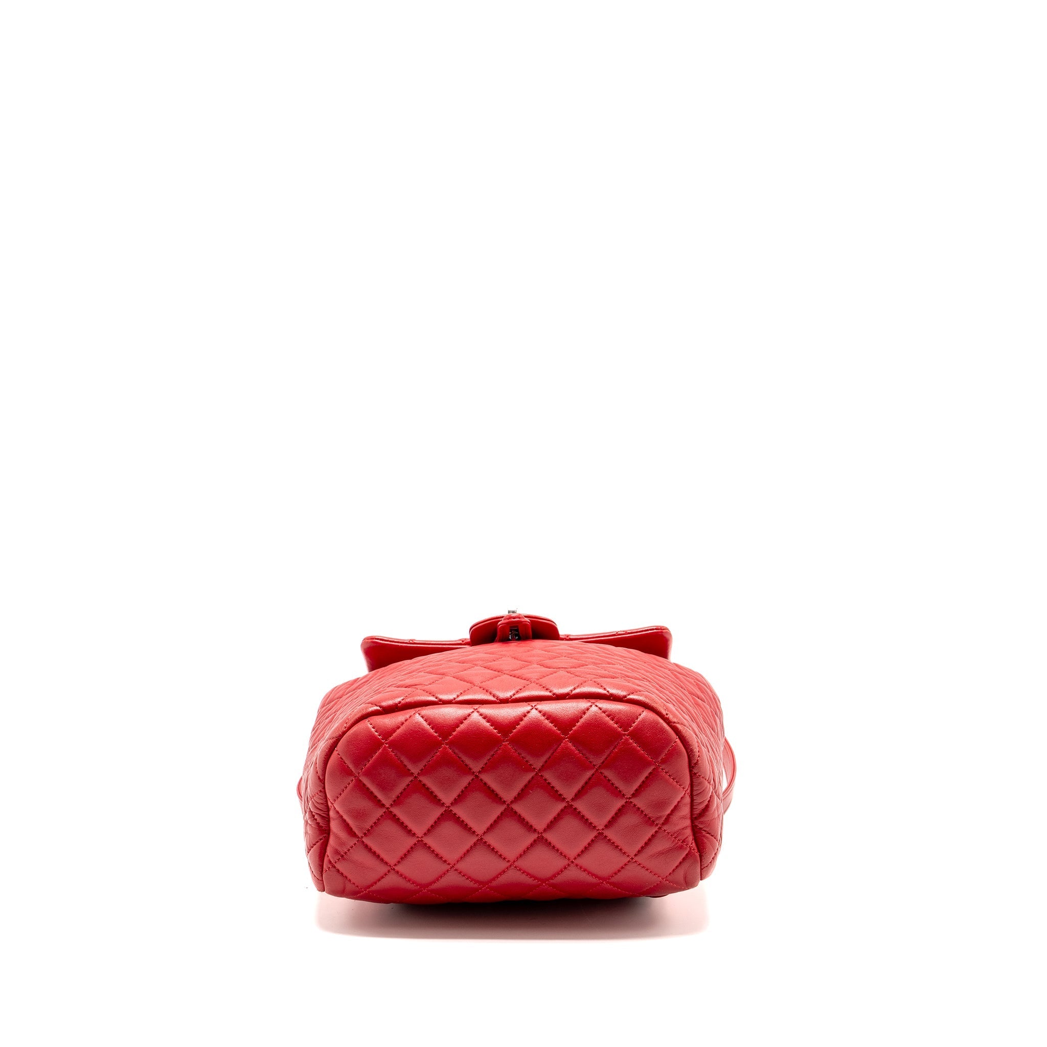 CHANEL SMALL URBAN SPIRIT QUILTED BACKPACK LAMBSKIN RED LGHW
