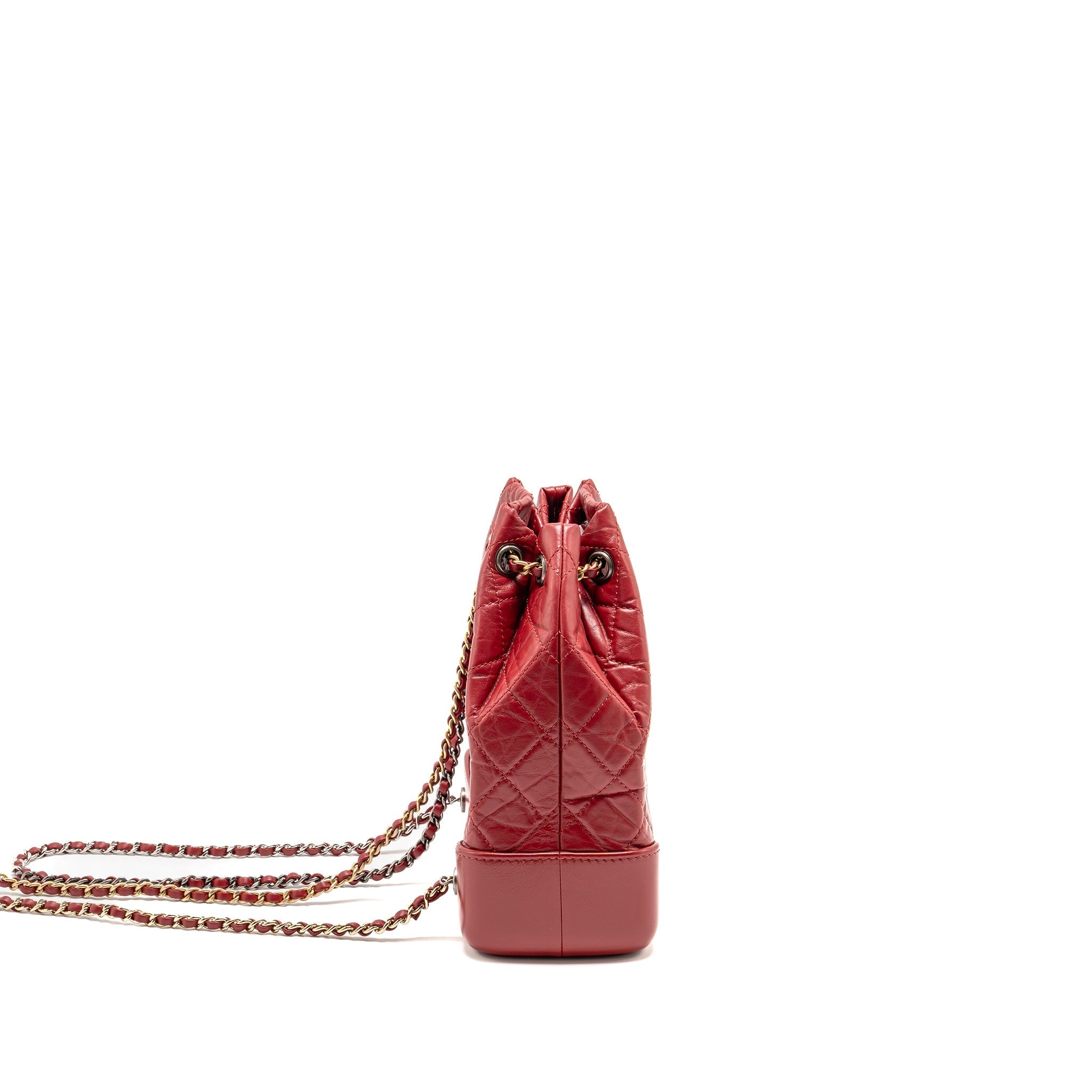 CHANEL SMALL GABRIELLE BACKPACK CALFSKIN RED MULTICOLOUR HARDWARE