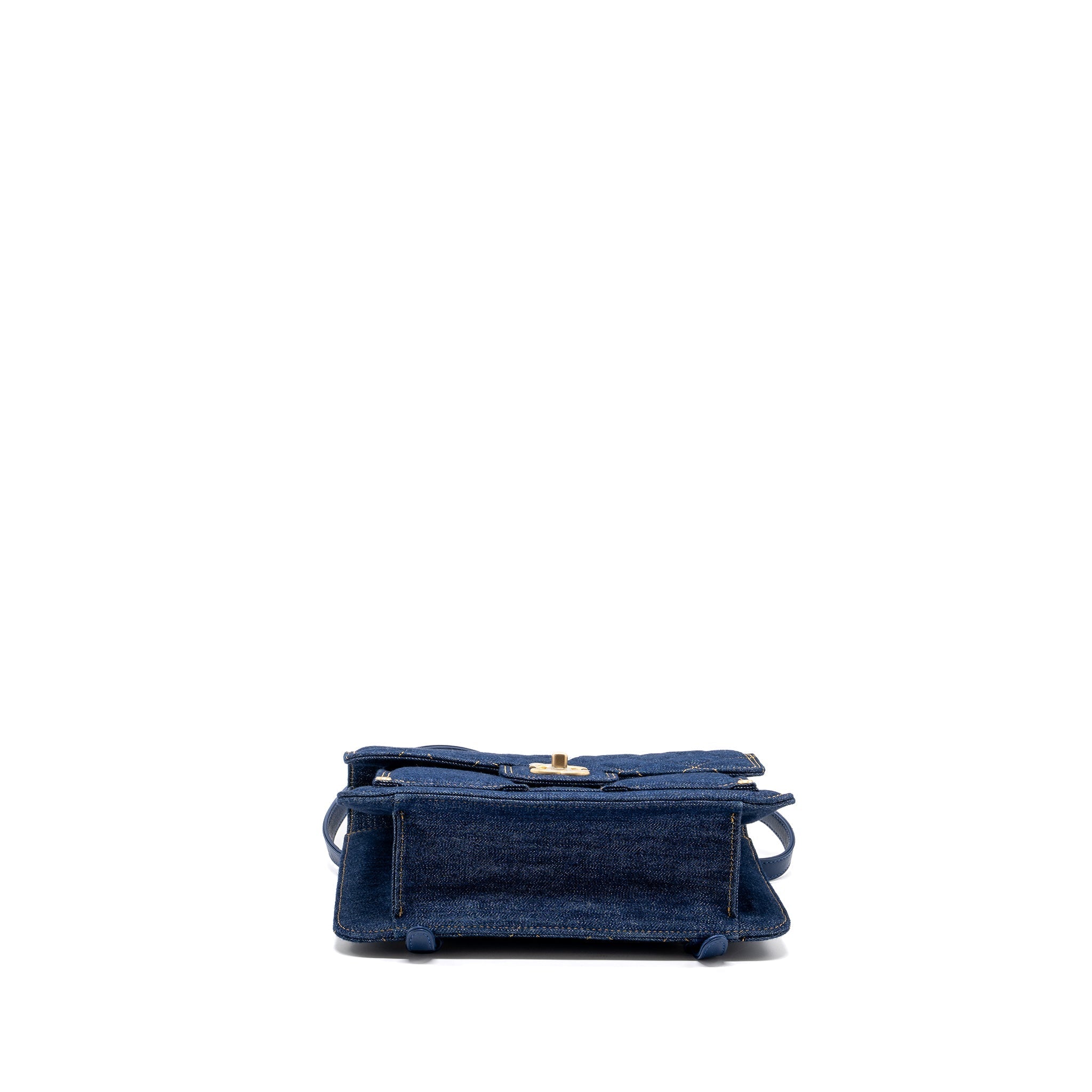 CHANEL 23S FLAP BACKPACK DENIM BLUE WITH GHW (MICROCHIP)
