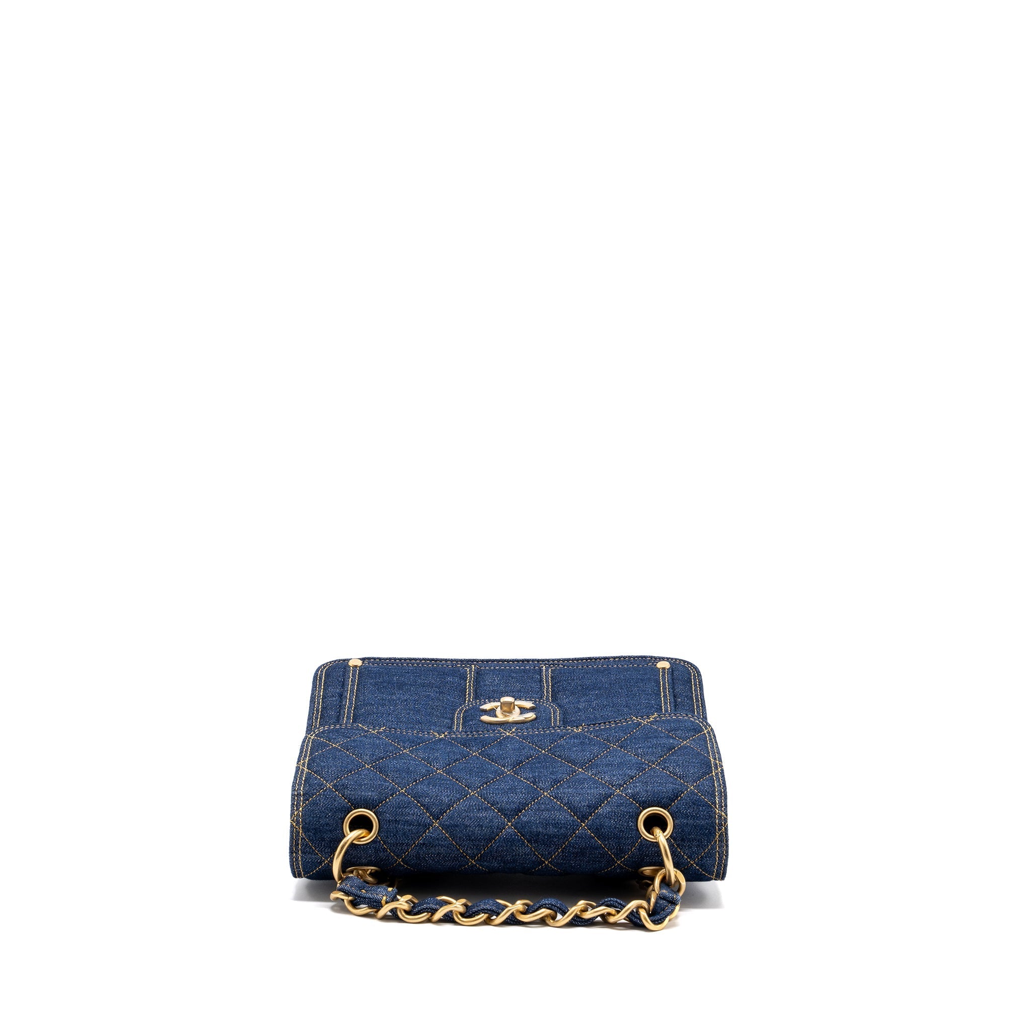 CHANEL 23S FLAP BACKPACK DENIM BLUE WITH GHW (MICROCHIP)