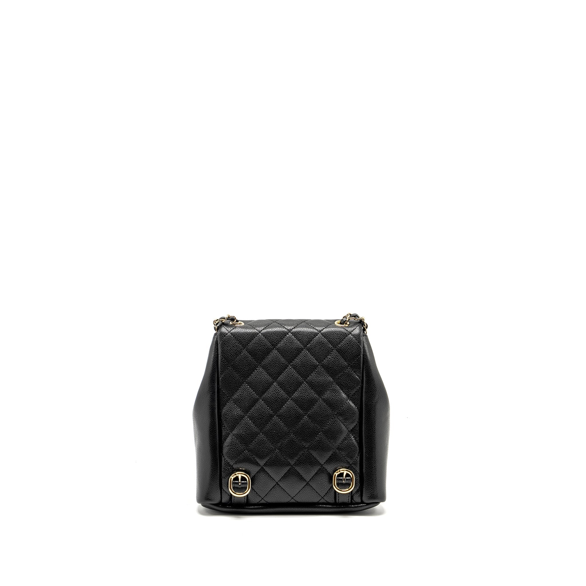 CHANEL TRIPLE PACK BACKPACK CAVIAR BLACK LGHW (MICROCHIP)