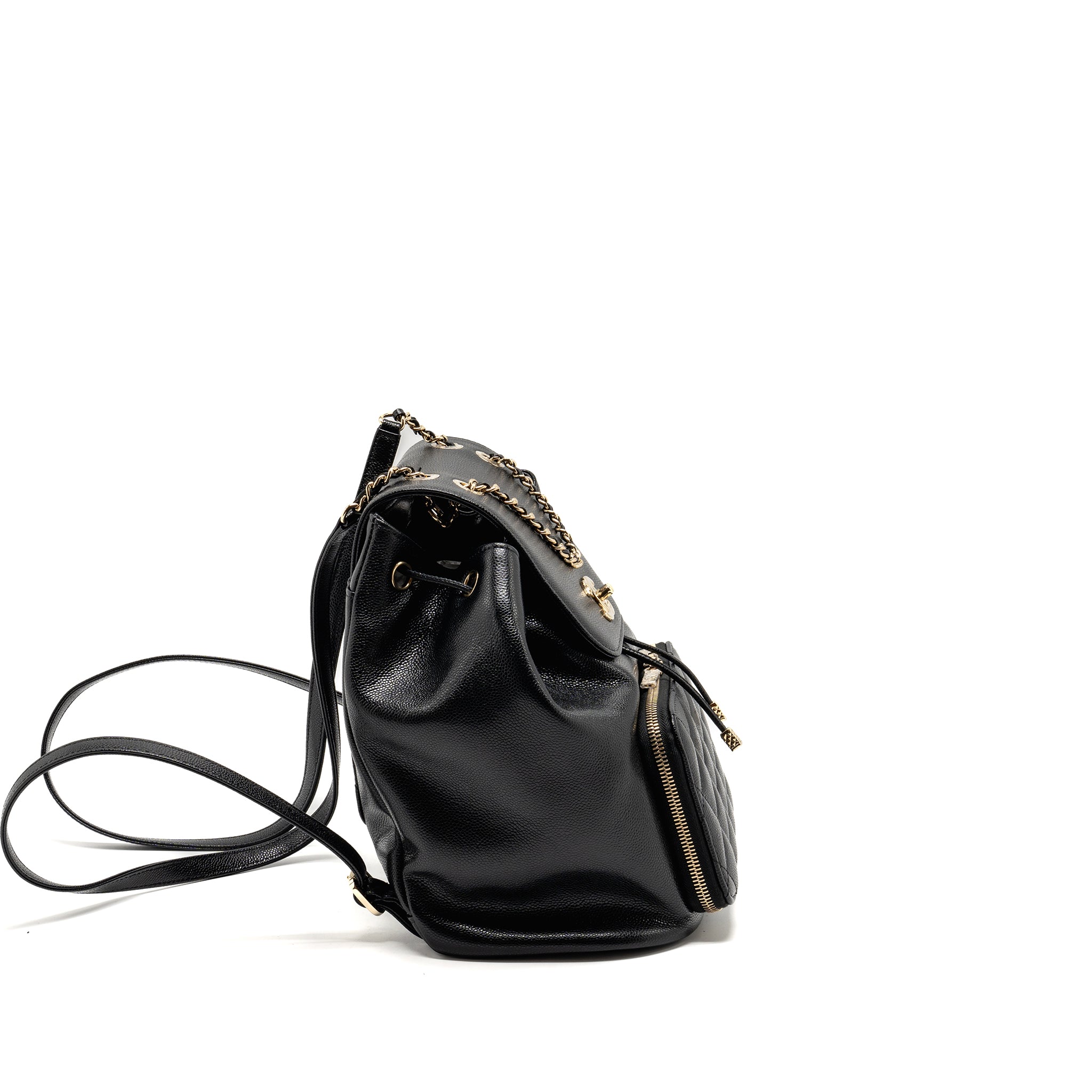 CHANEL AFFINITY BACKPACK CAVIAR BLACK LGHW (MICROCHIP)