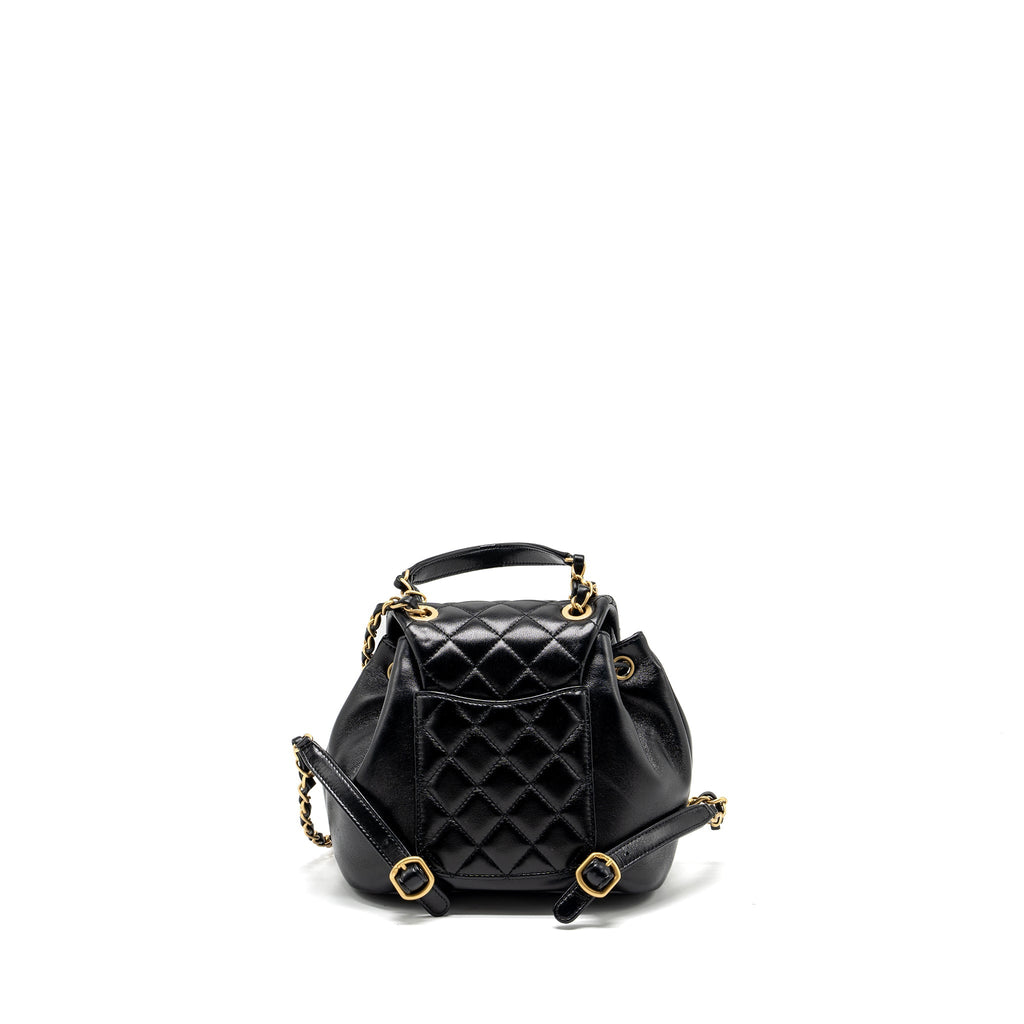 CHANEL 23K MINI BACKPACK LAMBSKIN BLACK GHW (MICROCHIP)