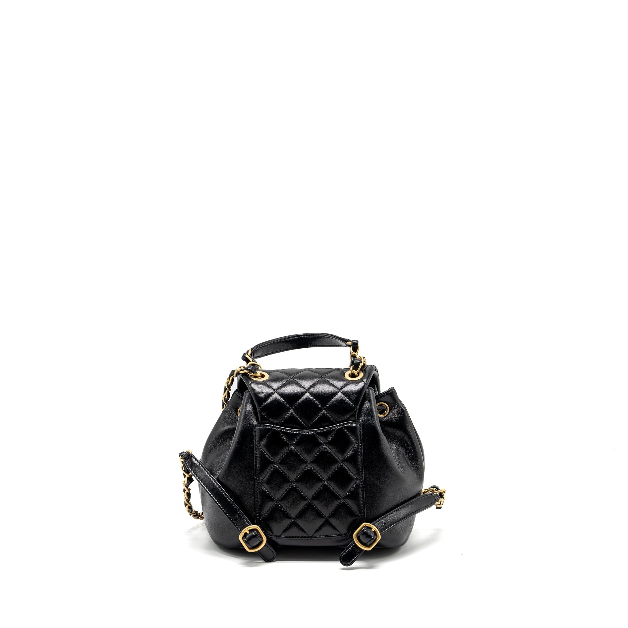 CHANEL 23K MINI BACKPACK LAMBSKIN BLACK GHW (MICROCHIP)