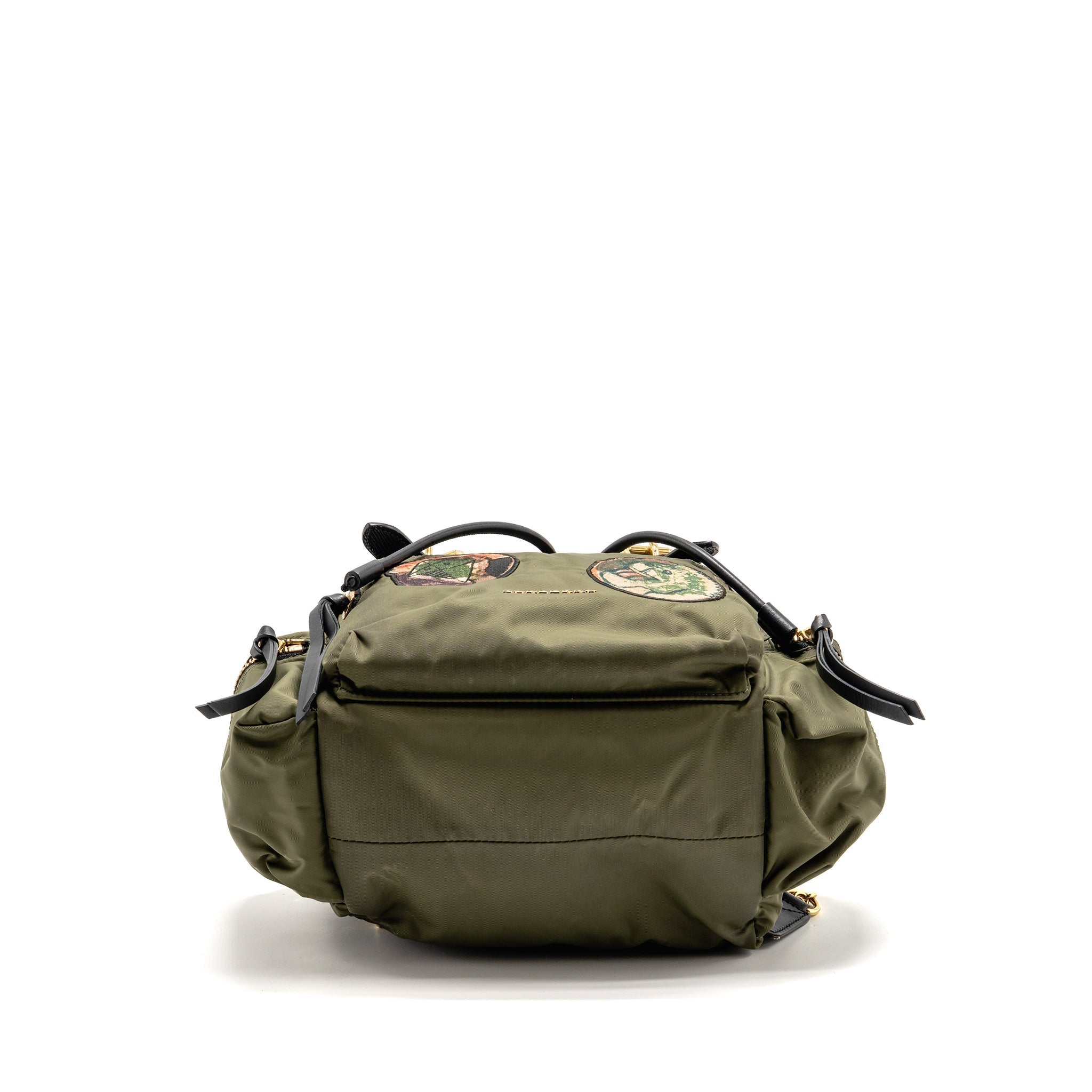 BURBERRY PATCHES RUCKSACK MEDIUM BACKPACK NYLON DARK GREEN GHW